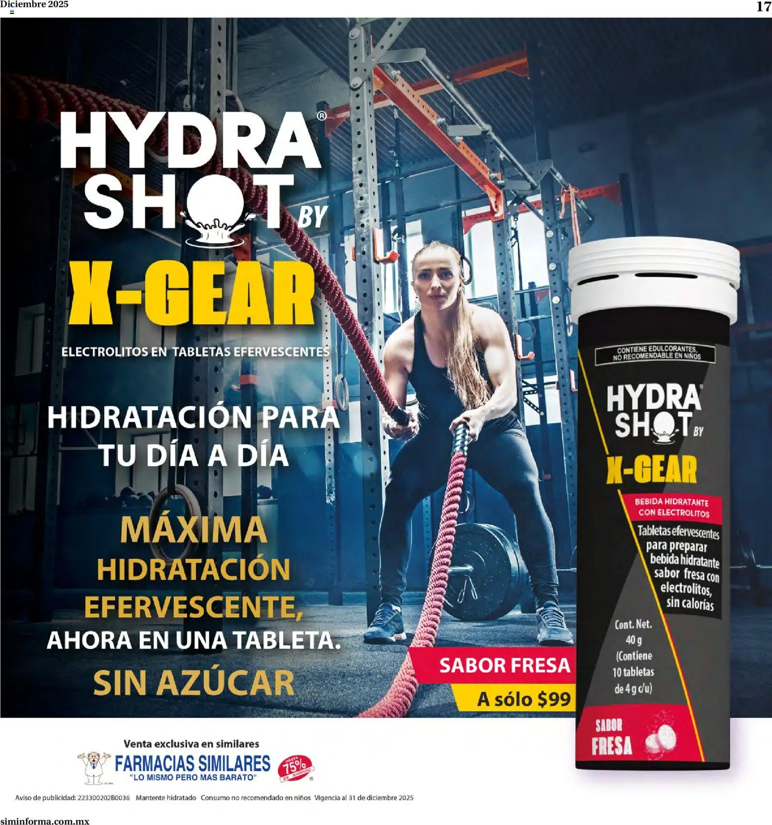 Nuevas ofertas de Farmacias Similares válidas en toda la República Mexicana desde el 01.12.2025. ¡Encuentra las mejores ofertas en Farmacias Similares catálogo! | Página: 17 | Productos: Fresa, Azúcar, Shot