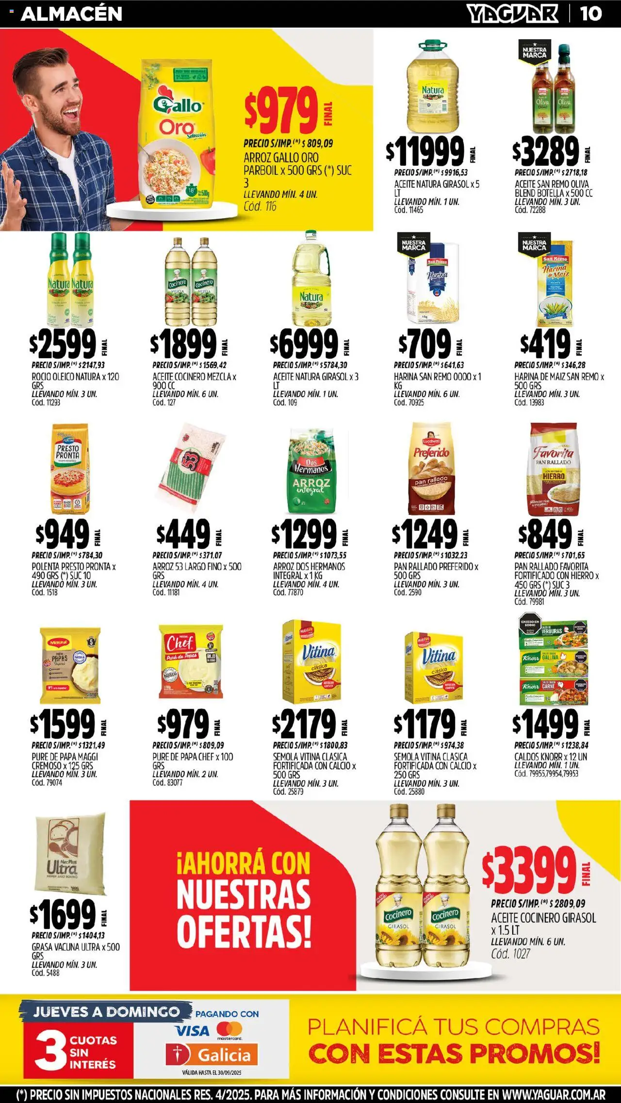 Yaguar - Bahía Blanca │ válido desde el 08.09.2025 | Página: 11 | Productos: Aceite, Polenta, Arroz, Pan rallado