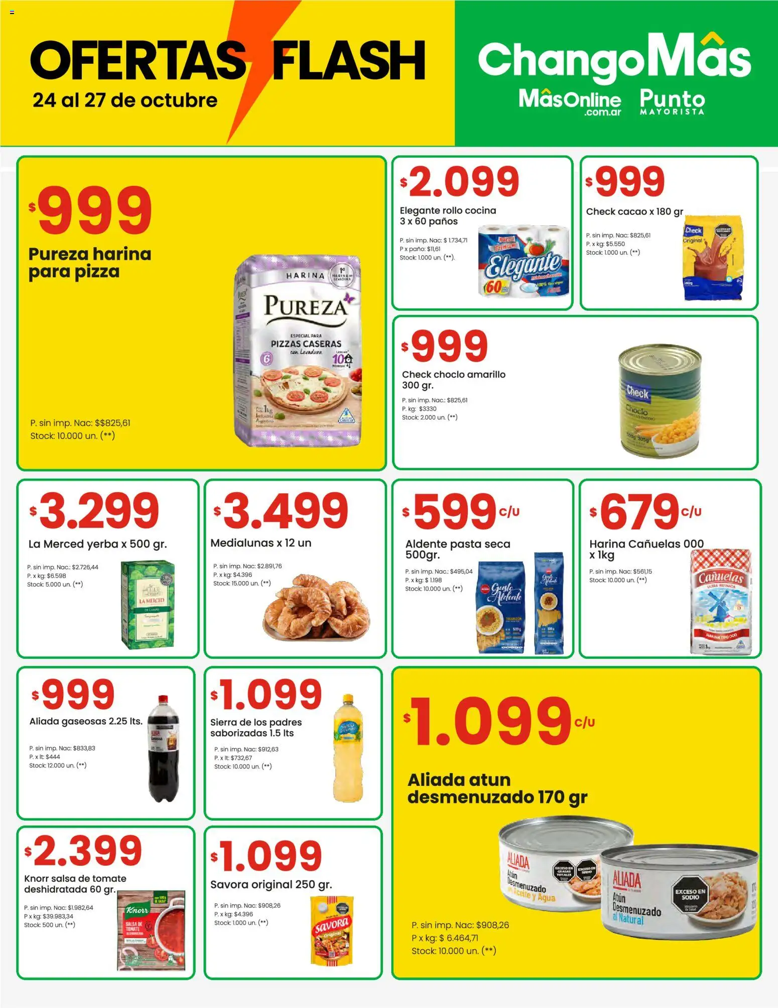 Punto Mayorista catálogo Flash │ válido desde el 24.10.2025 | Página: 2 | Productos: Choclo, Yerba, Atún, Tomate