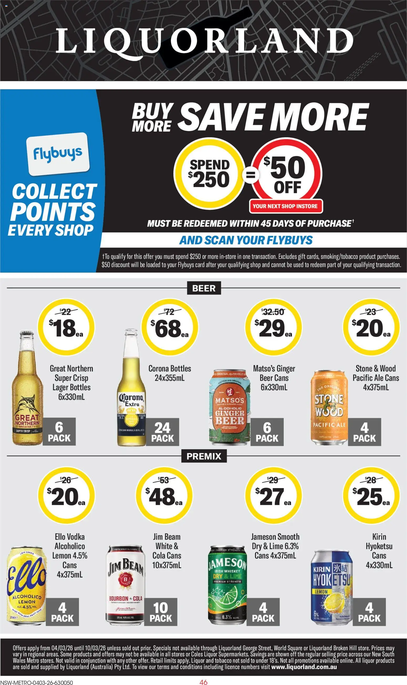 Coles catalogue - valid from 04.03.2026 | Page: 46 | Products: Beer, Bourbon, Whiskey, Lime