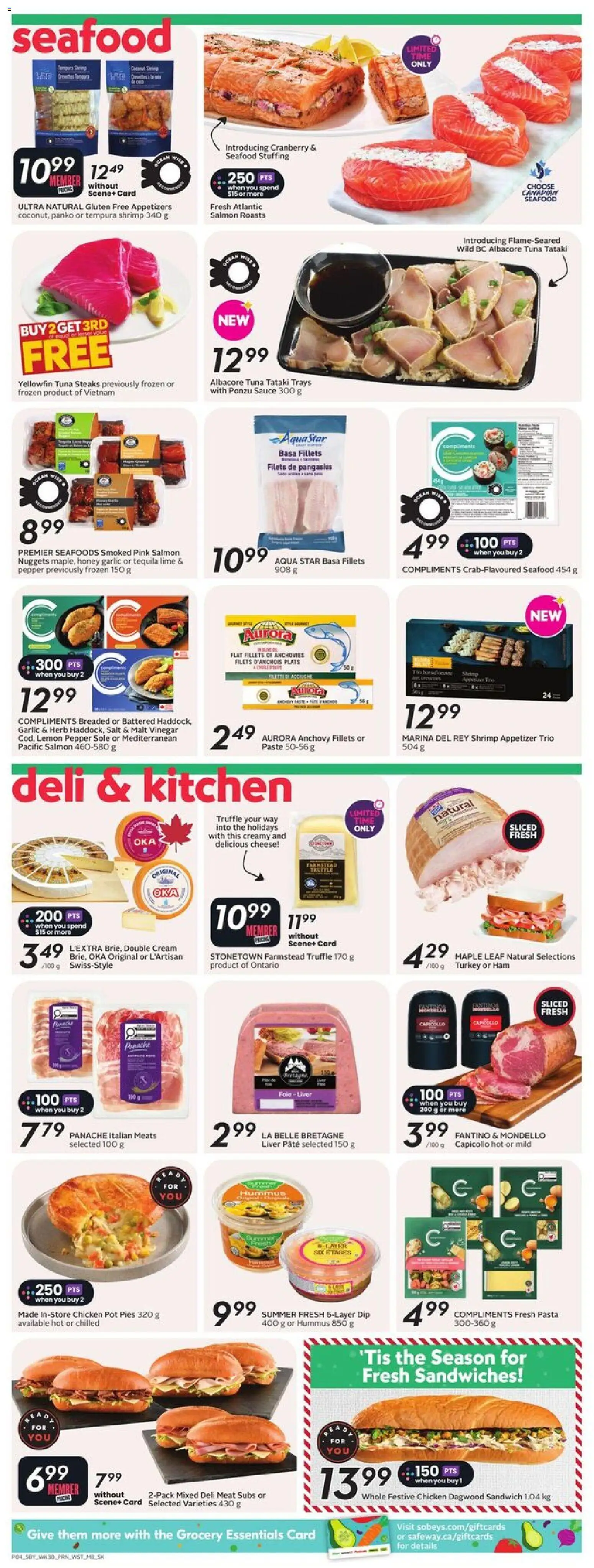 Safeway flyer valid from 20.11.2025 | Page: 7 | Products: Cream, Turkey, Ham, Chicken