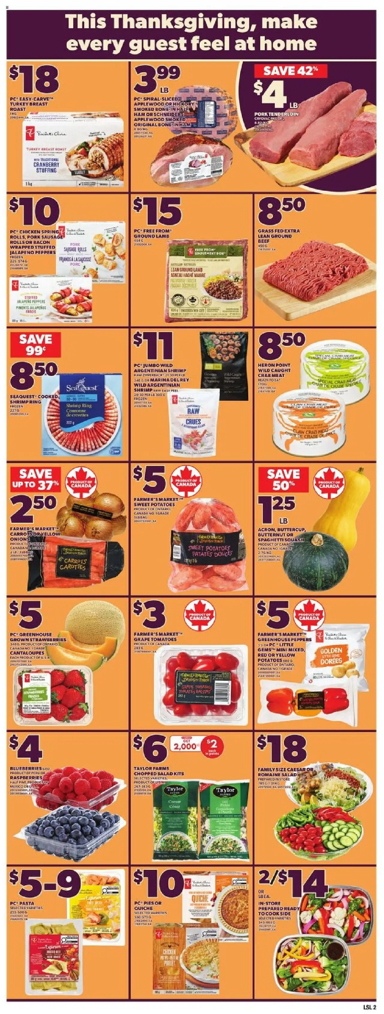 Loblaws flyer valid from 09.10.2025 | Page: 5 | Products: Beef, Pasta, Chicken, Pork