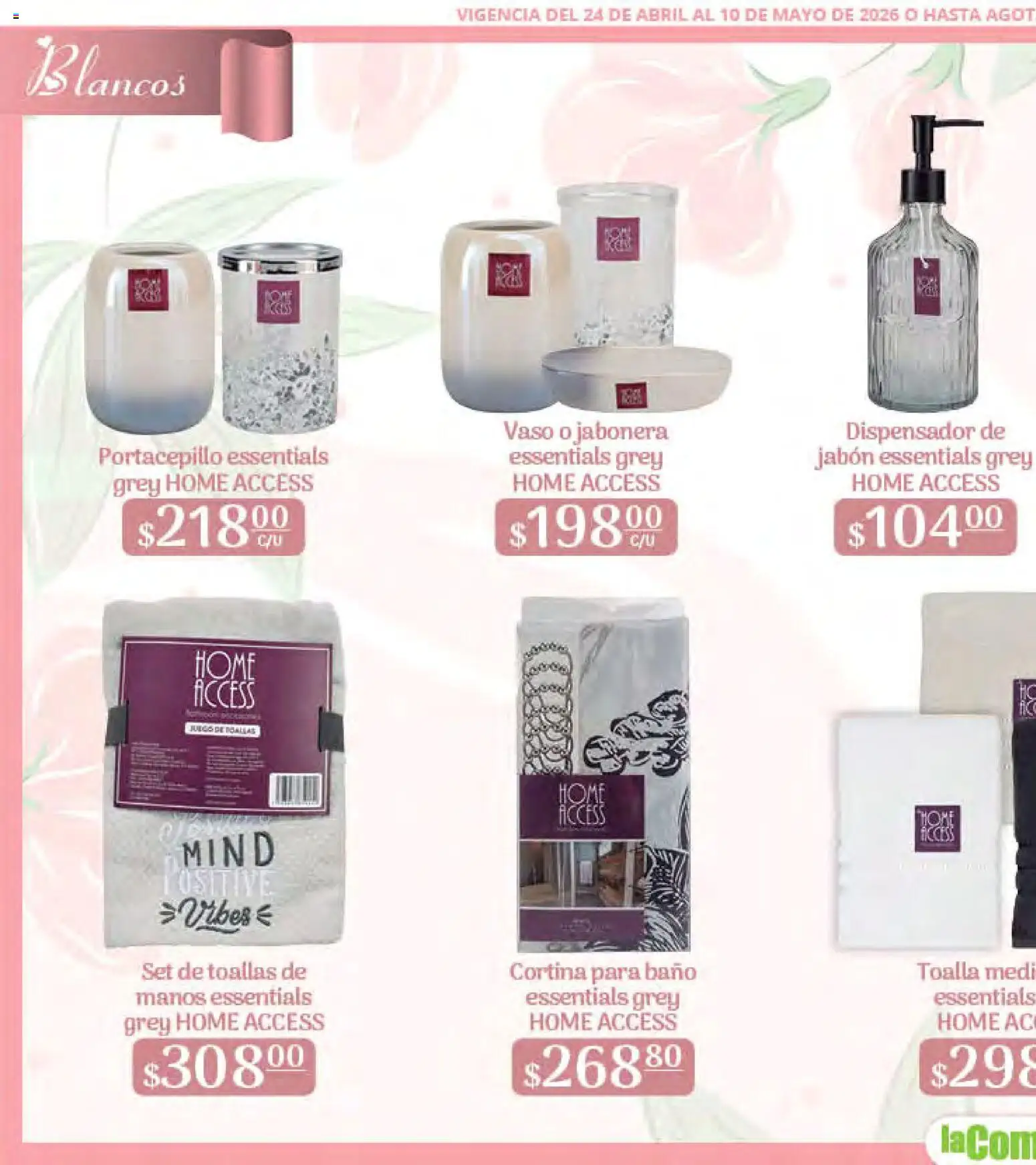 Nuevas ofertas de La Comer válidas en toda la República Mexicana desde el 24.04.2026. ¡Encuentra las mejores ofertas en La Comer folleto Mamá es lo más importante! | Página: 54 | Productos: Toalla, Toallas, Baño, Jabonera