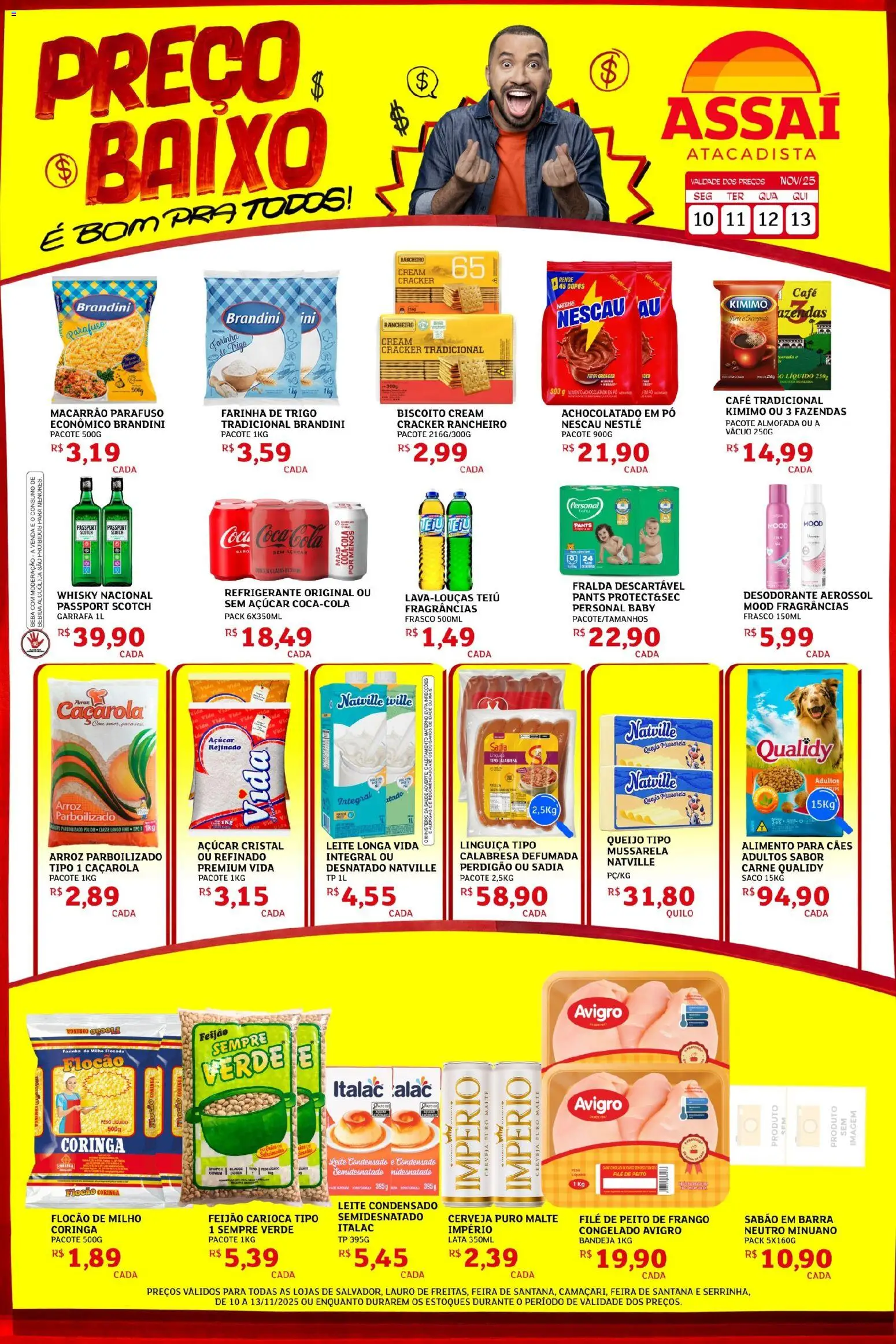Assaí Atacadista Folheto - válido de 10.11.2025 | Página: 1 | Produtos: Nescau, Achocolatado, Cola, Mussarela