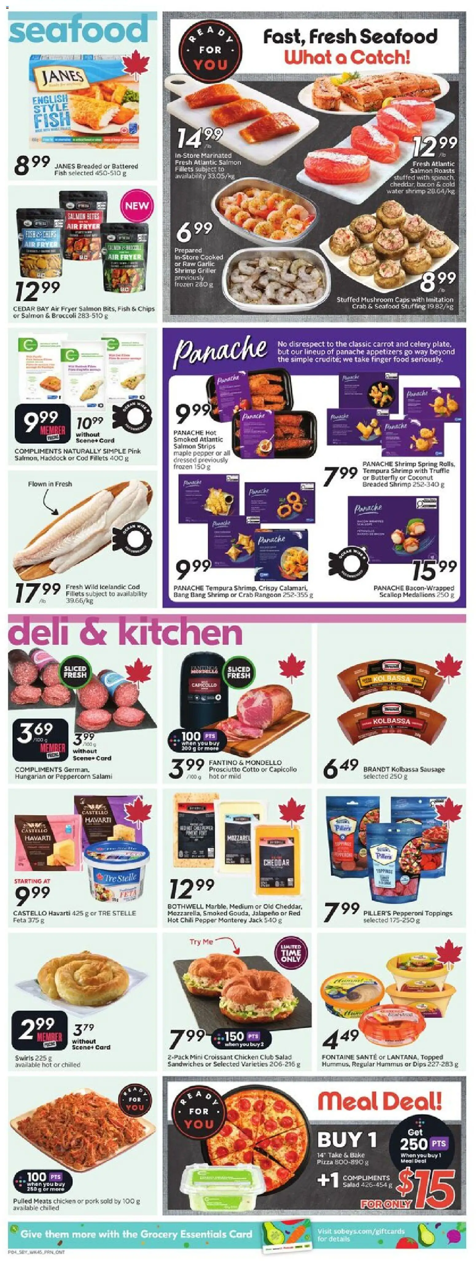Sobeys flyer valid from 05.03.2026 | Page: 7 | Products: Chips, Salad, Salami, Pork