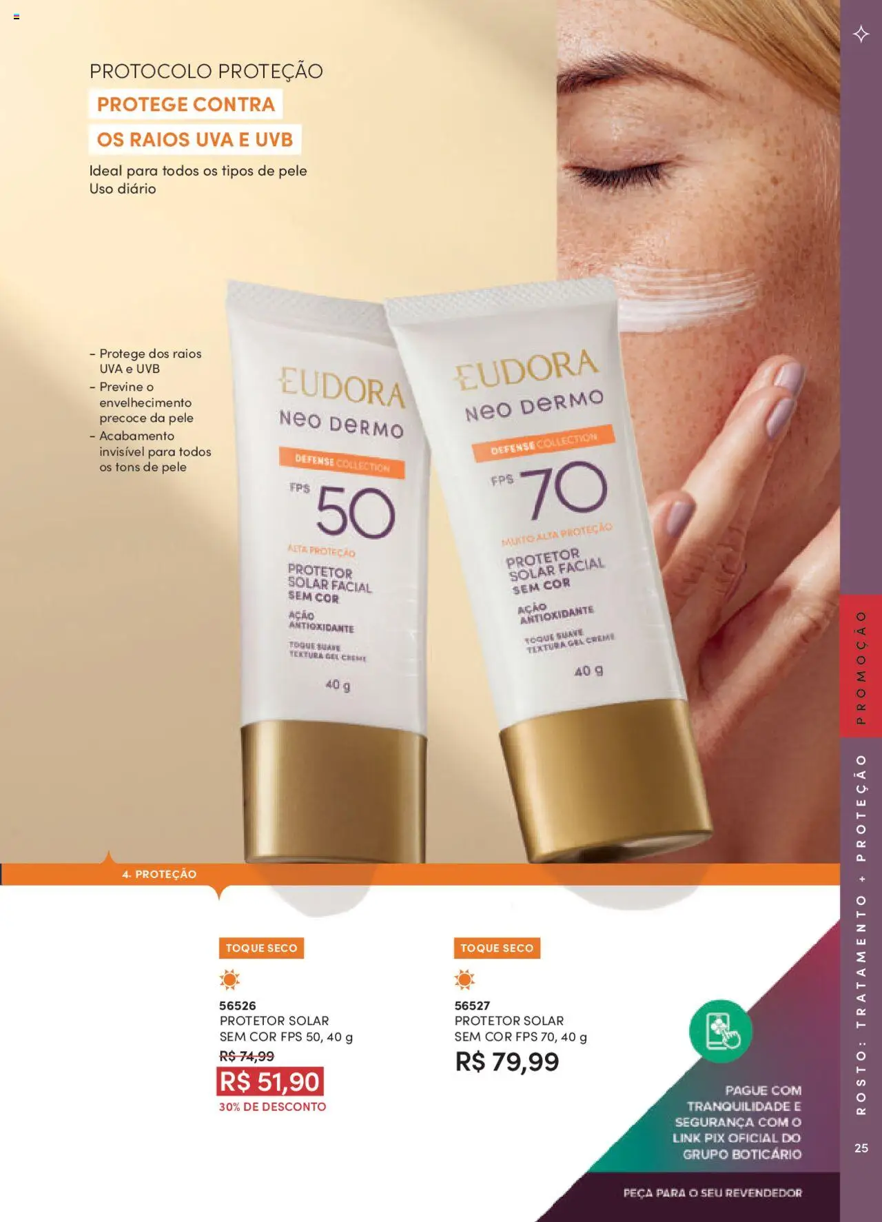 Eudora Folheto - válido de 08.09.2025 | Página: 25 | Produtos: Protetor solar, Creme, Protetor solar facial