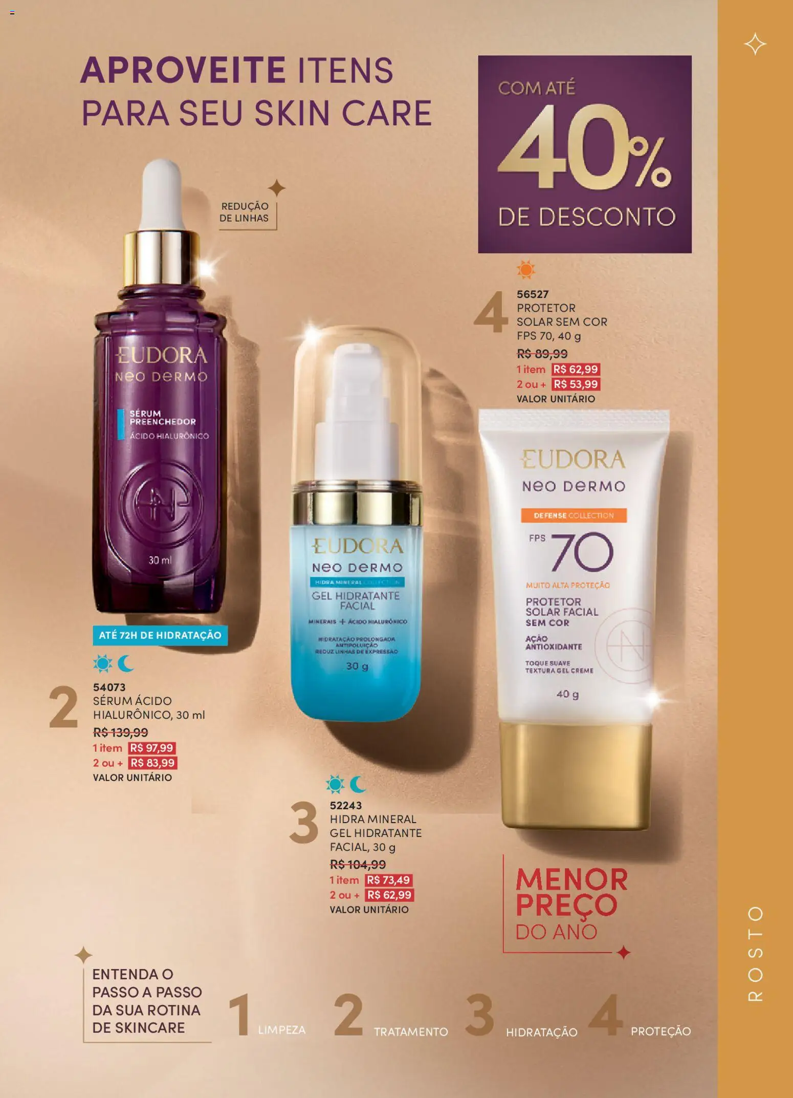 Eudora Folheto - válido de 26.01.2026 | Página: 39 | Produtos: Protetor solar, Sérum, Creme, Protetor solar facial