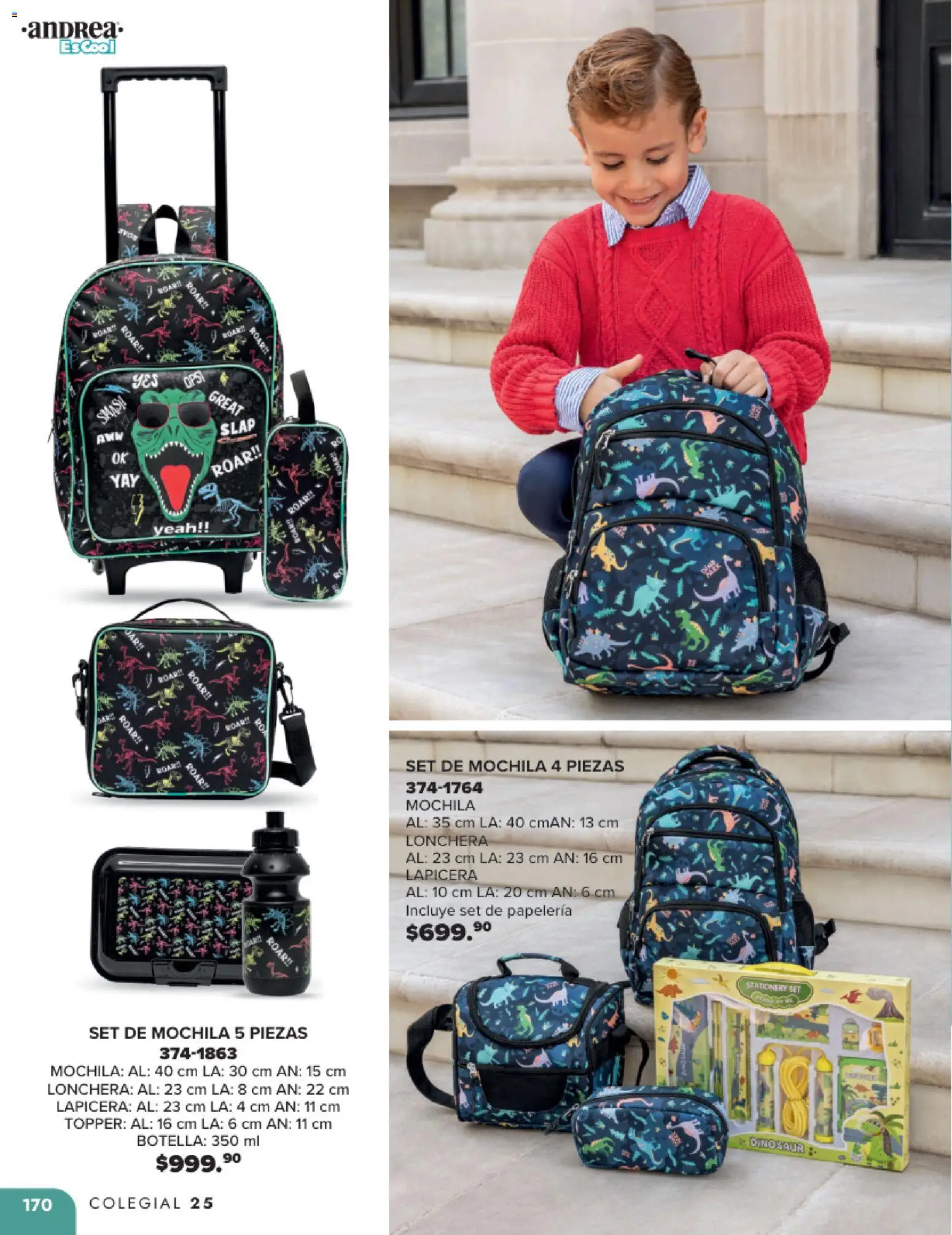 Nuevas ofertas de Andrea válidas en toda la República Mexicana desde el 25.05.2025. ¡Encuentra las mejores ofertas en Andrea catálogo Colegial ! | Página: 170 | Productos: Mochila, Botella
