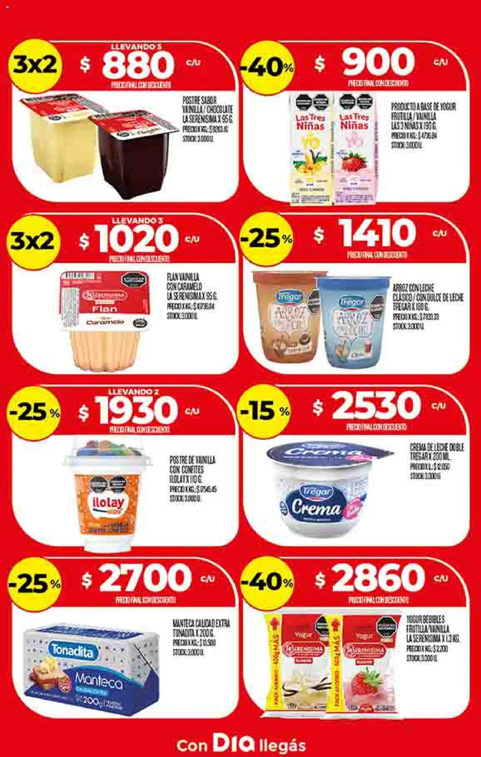 Supermercado DIA Ofertas │ válido desde el 14.01.2026 | Página: 8 | Productos: Leche, Yogur, Arroz, Crema
