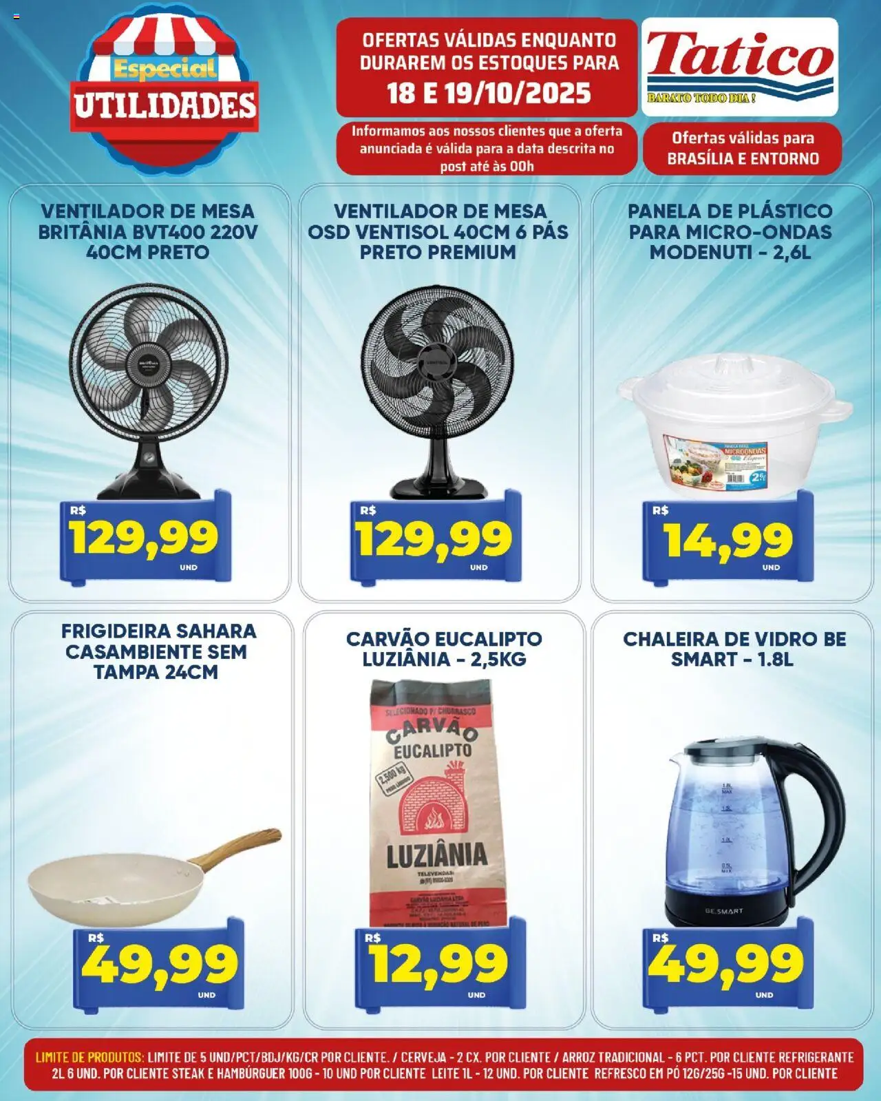 Tatico Folheto - válido de 18.10.2025 | Página: 18 | Produtos: Ventilador, Ventilador de mesa, Mesa, Hambúrguer
