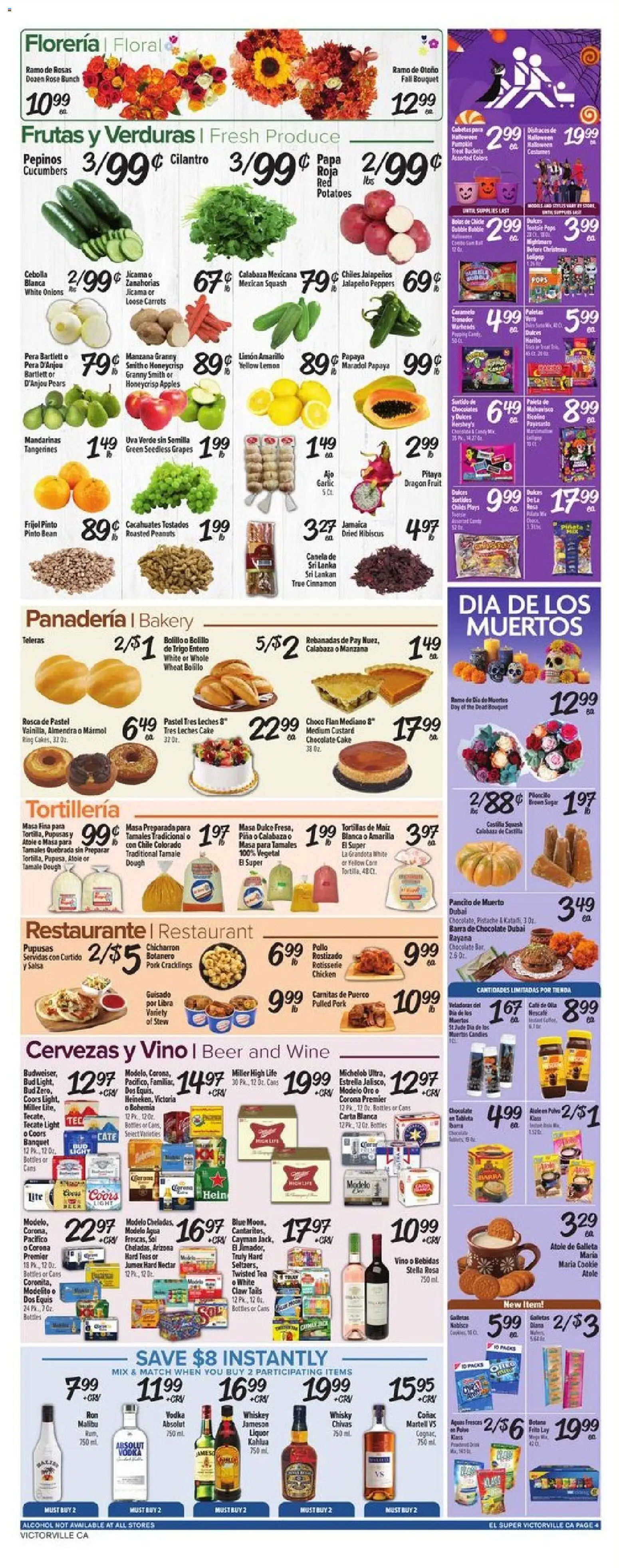 El Super Weekly Ad - CA - valid from 29.10.2025 | Page: 4 | Products: Squash, Wine, Vodka, Potatoes
