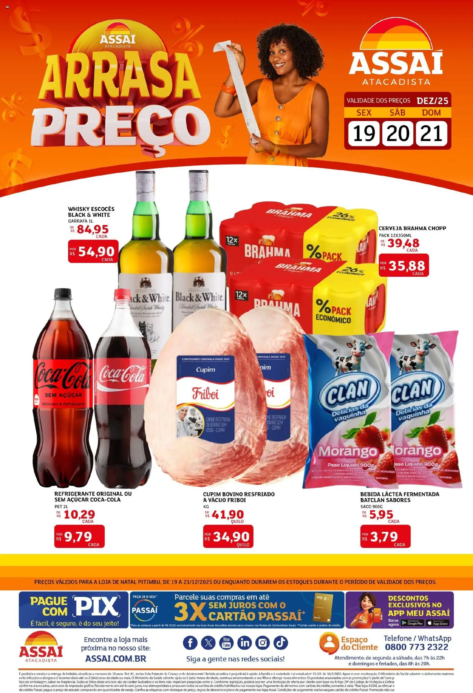 Assaí Atacadista Folheto - válido de 19.12.2025 | Página: 1 | Produtos: Cerveja, Pneus, Carne, Bebida