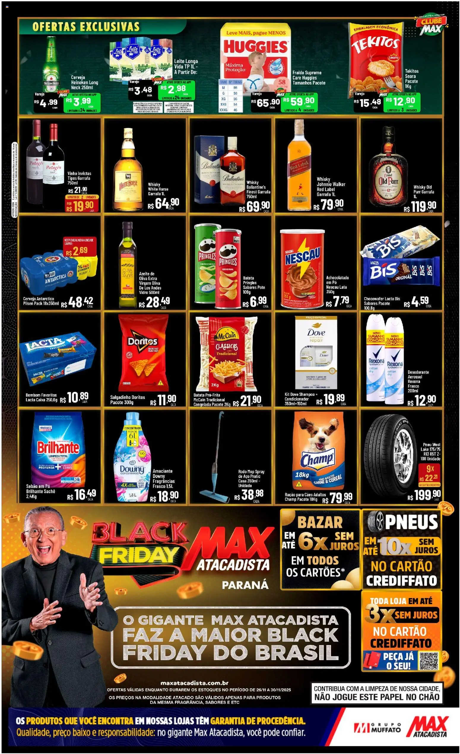 Max Atacadista Folheto - válido de 26.11.2025 | Página: 1 | Produtos: Caixa, Vinho, Carne, Heineken