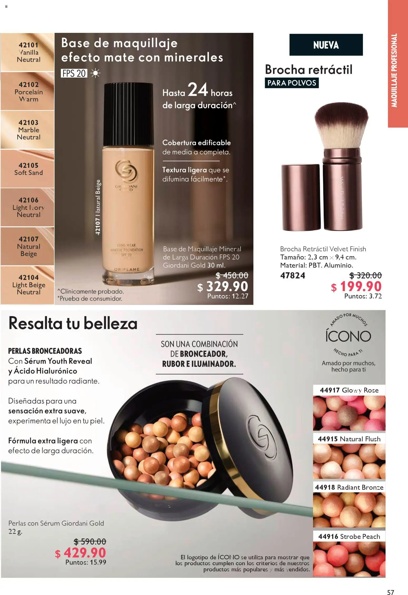 Nuevas ofertas de Oriflame válidas en toda la República Mexicana desde el 27.12.2025. ¡Encuentra las mejores ofertas en Oriflame campaña 1 2026! | Página: 57 | Productos: Serum, Mate, Maquillaje, Rubor