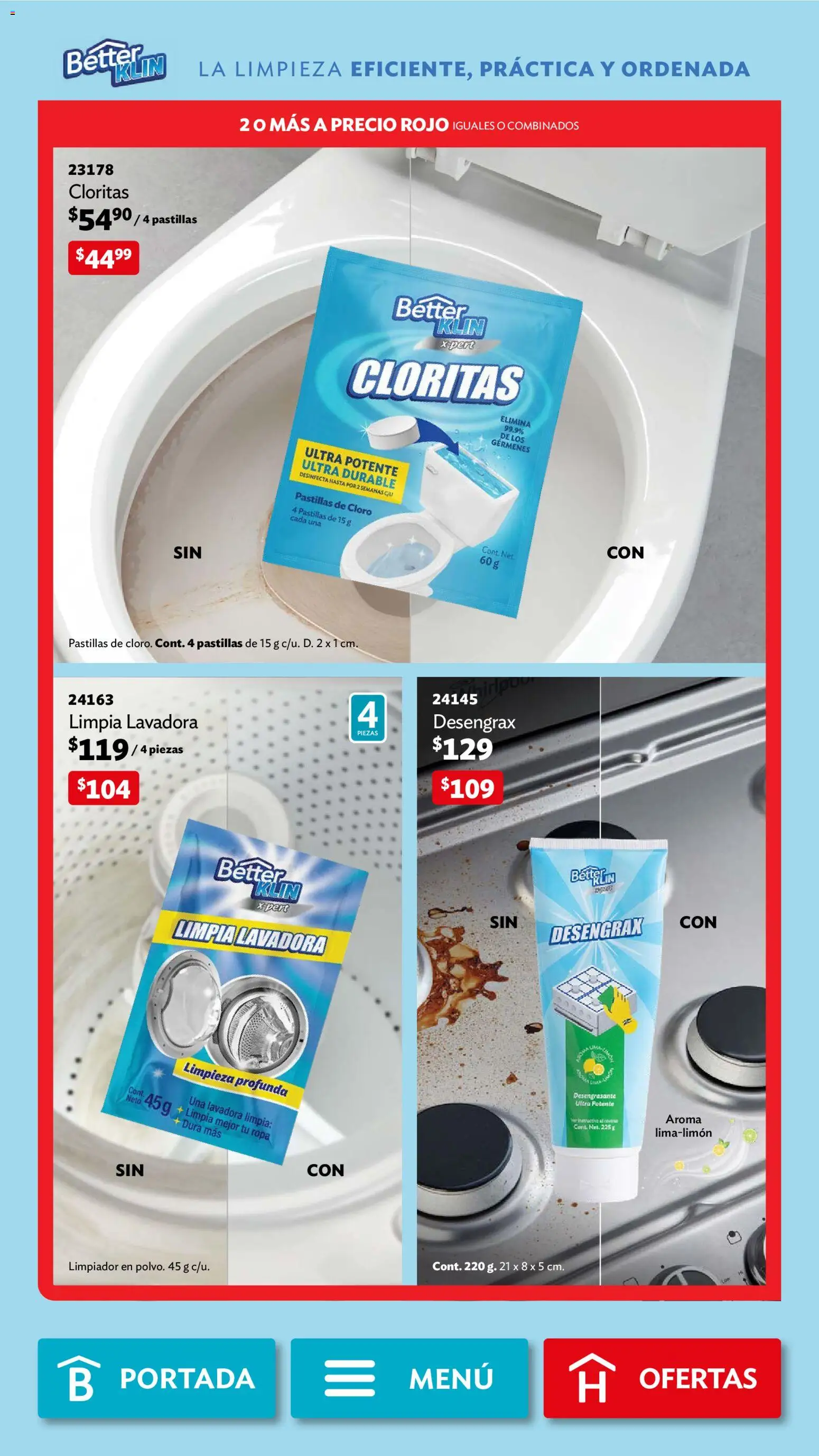 Nuevas ofertas de Betterware válidas en toda la República Mexicana desde el 01.12.2025. ¡Encuentra las mejores ofertas en Betterware campaña 12 2025! | Página: 102 | Productos: Limpiador, Desengrasante, Cloro, Ropa