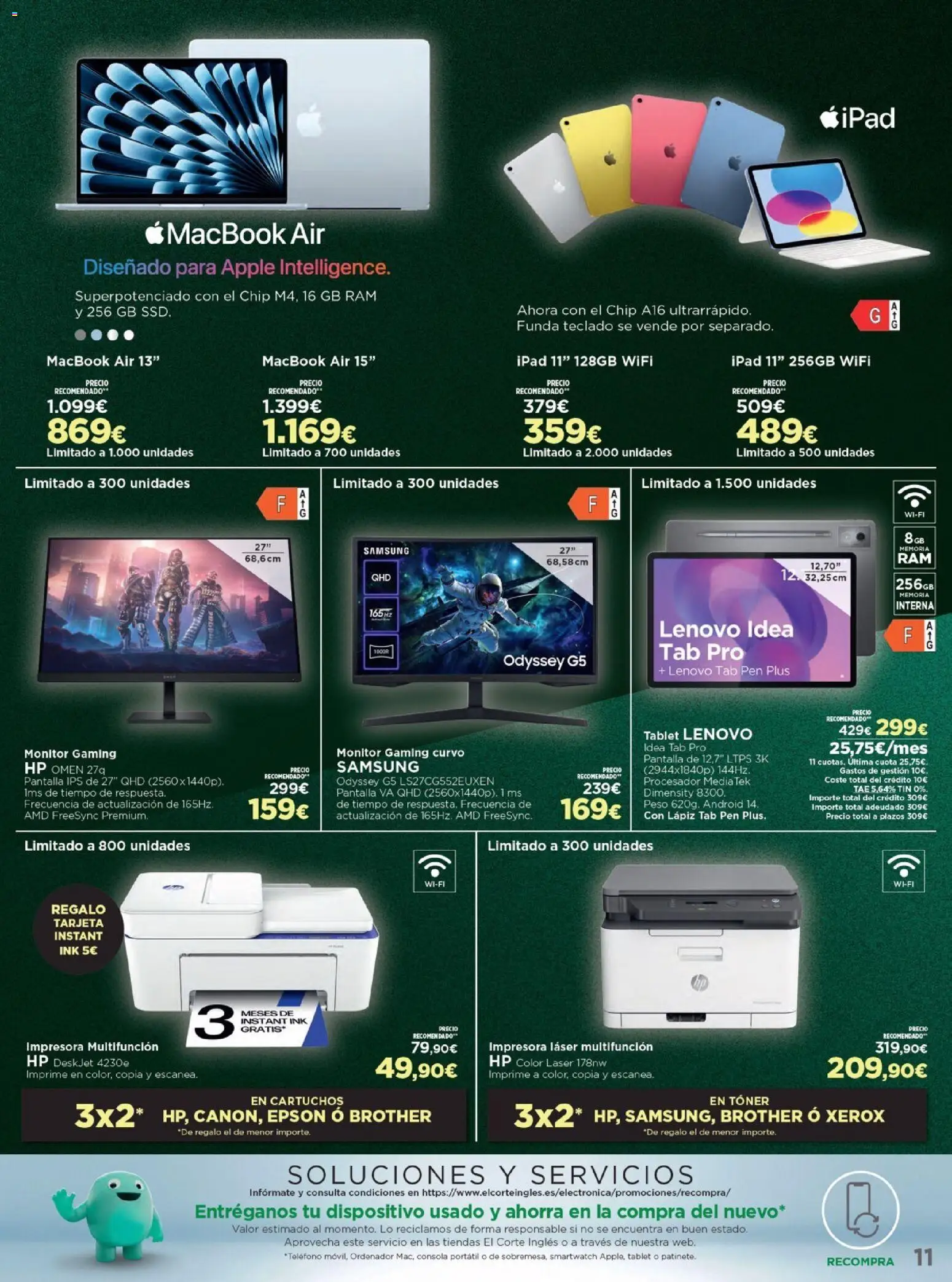 Nuevas ofertas de El Corte Inglés válidas en toda la República Mexicana desde el 24.11.2025. ¡Encuentra las mejores ofertas en El Corte Inglés Black Friday! | Página: 11 | Productos: Tablet, Impresora, Funda, Toner