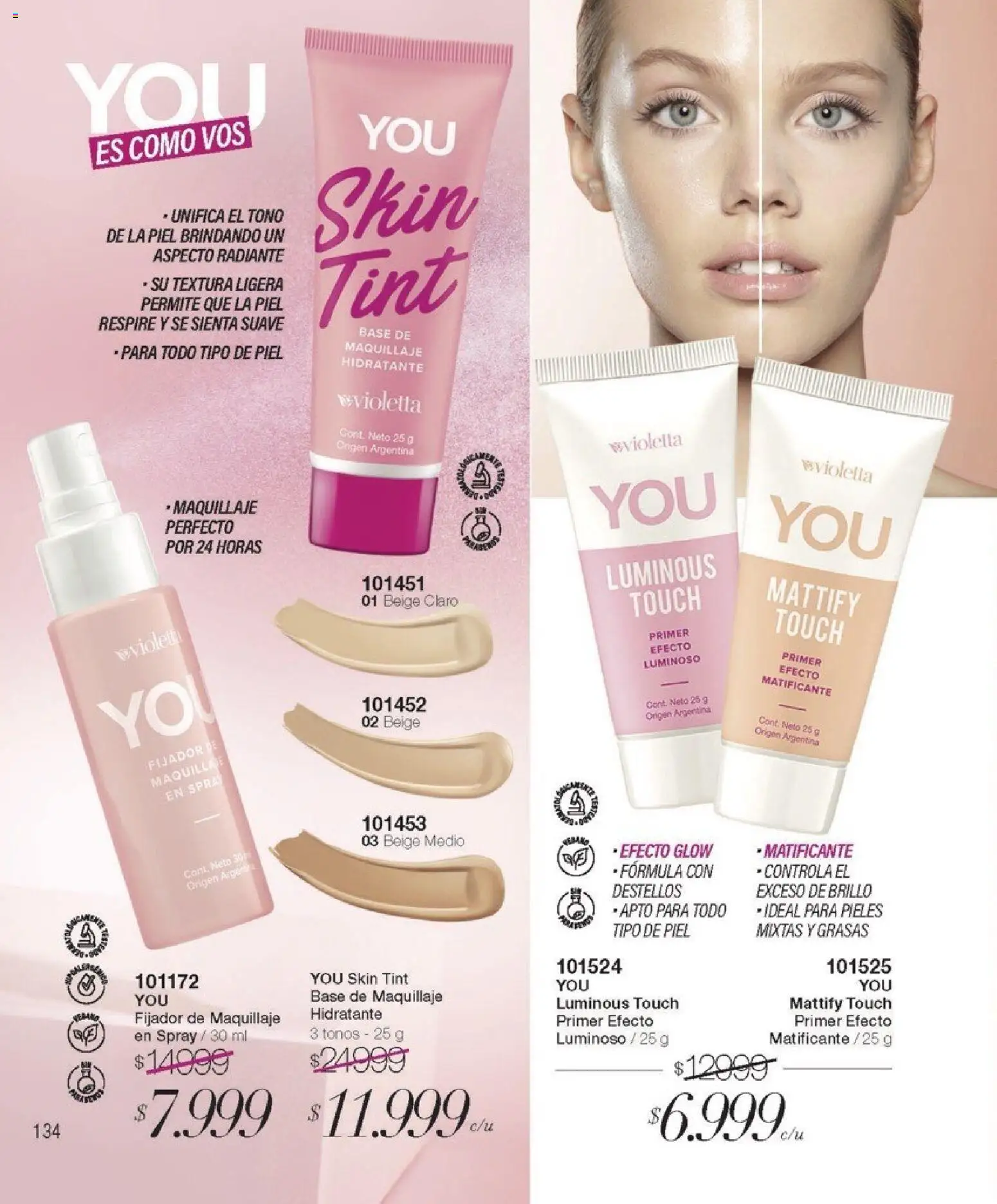 Violetta catálogo │ válido desde el 01.01.2026 | Página: 134 | Productos: Base de maquillaje, Maquillaje, Fijador, Radiante