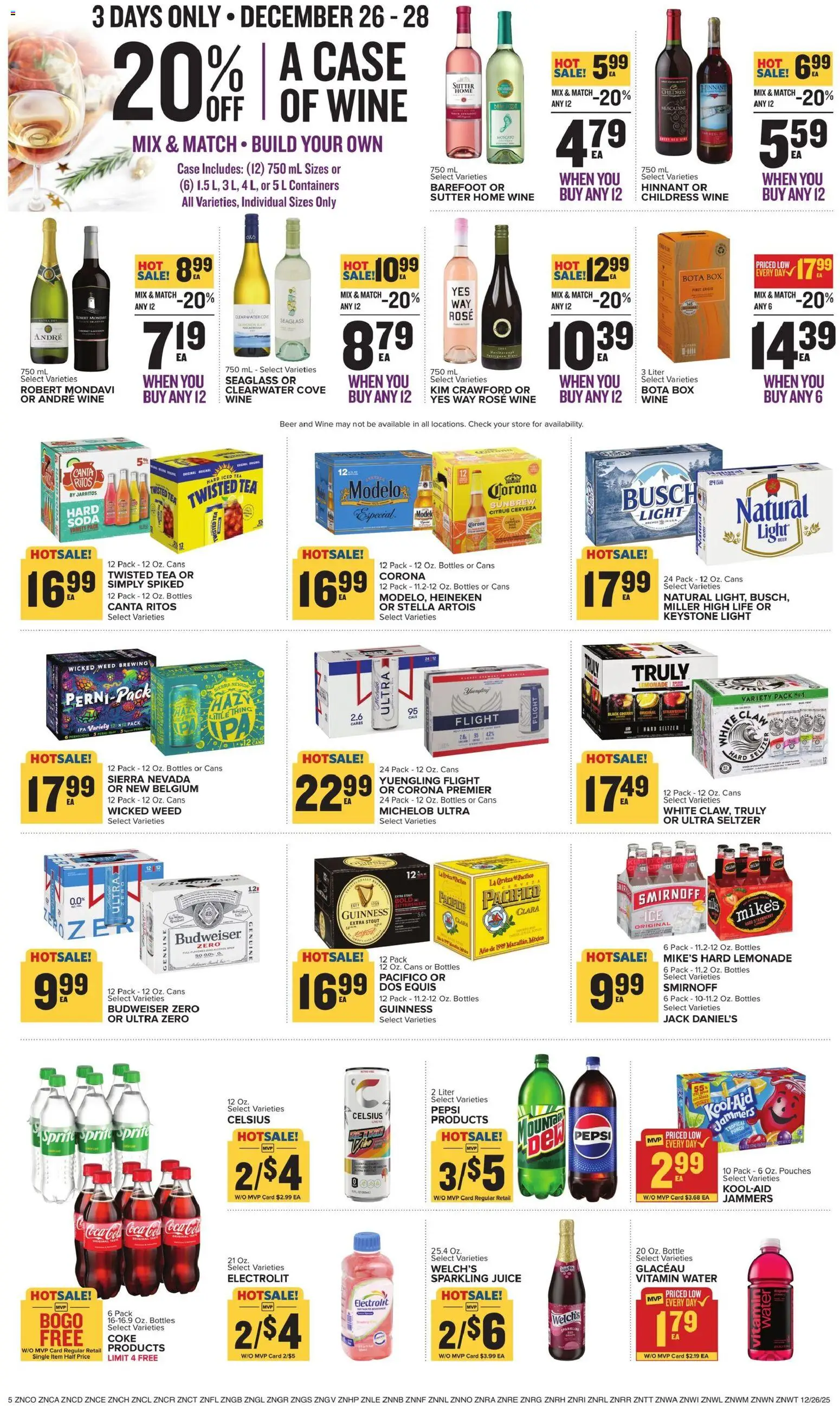 Food Lion Weekly Ad - valid from 26.12.2025 | Page: 9 | Products: Juice, Wine, Beer, Case