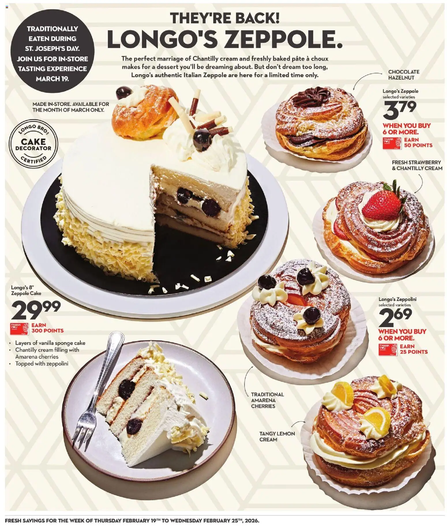 Longo's flyer valid from 19.02.2026 | Page: 11 | Products: Cream, Sponge, Chocolate