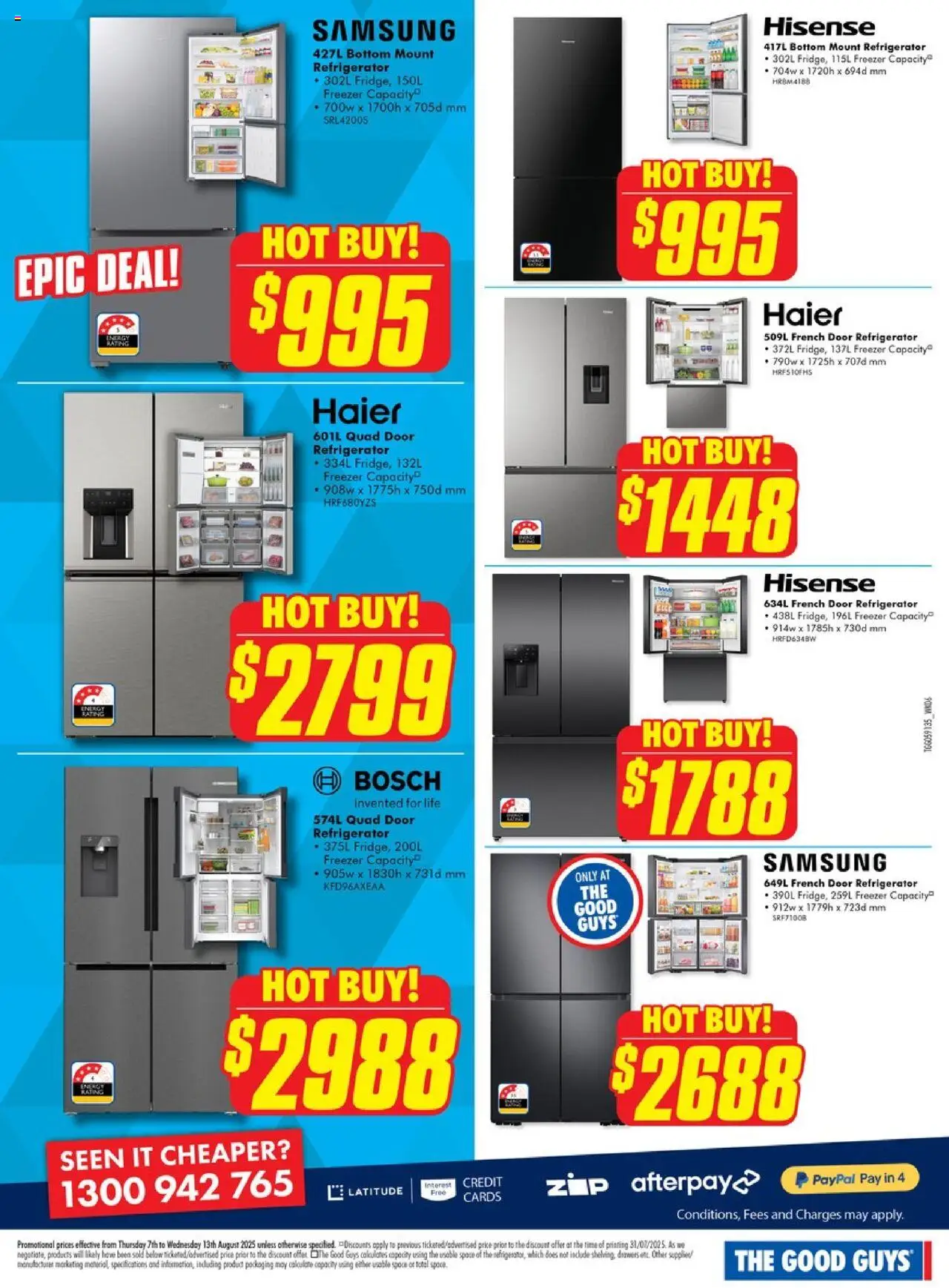 The Good Guys catalogue - valid from 06.08.2025 | Page: 3 | Products: Door, Freezer, Refrigerator