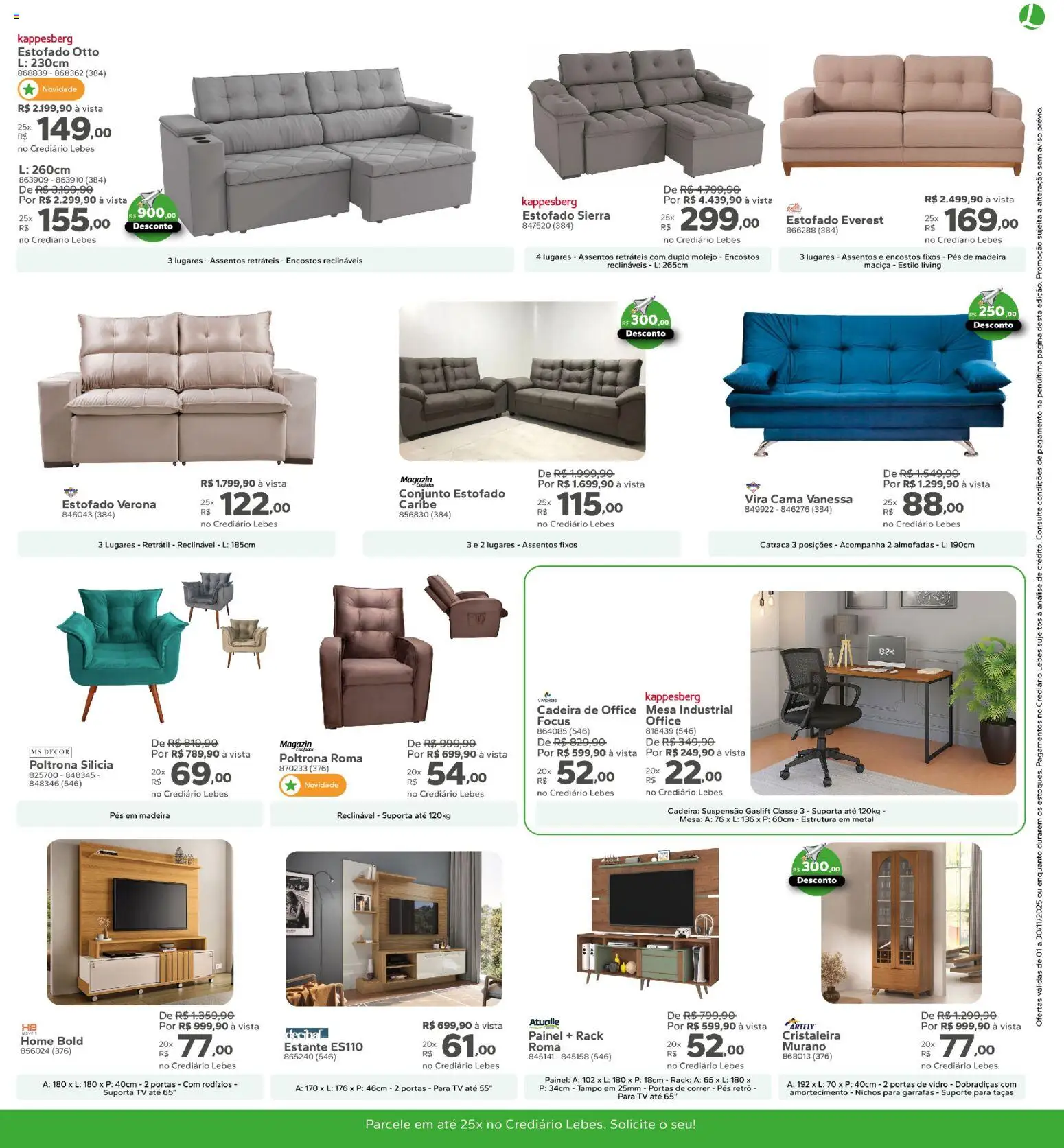 Lebes Folheto - válido de 01.11.2025 | Página: 11 | Produtos: Cama, Cristaleira, Cadeira, Bolo