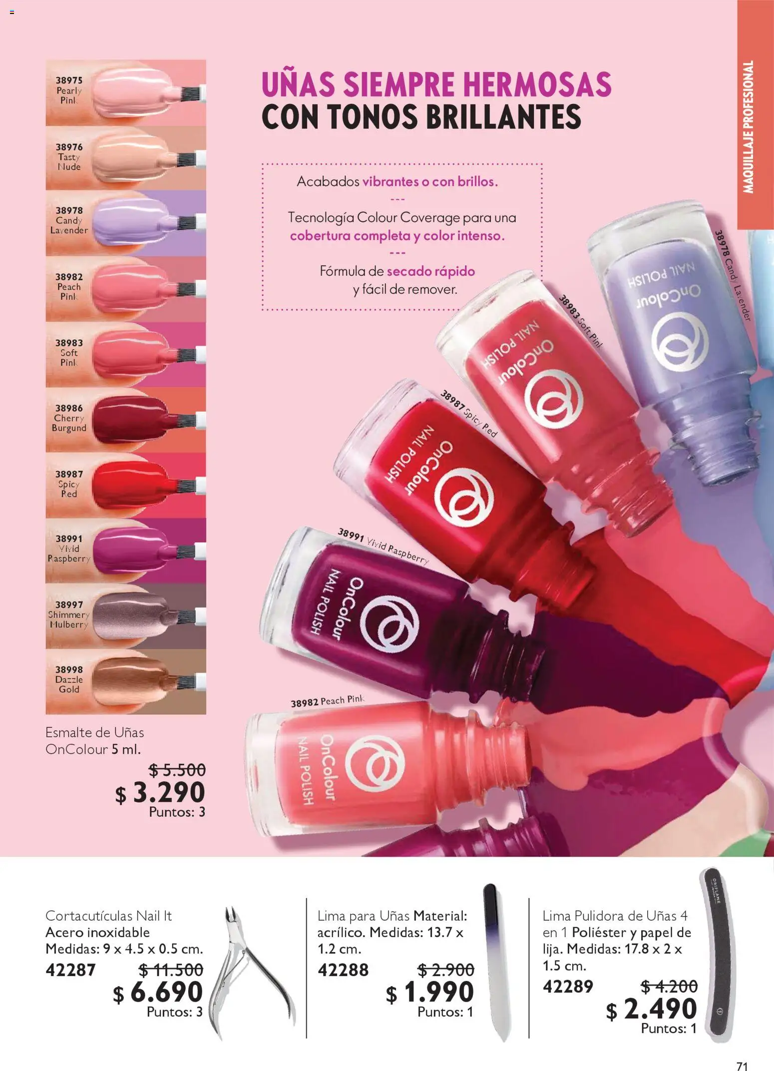 Oriflame catálogo │ válido desde el 06.12.2025 | Página: 71 | Productos: Lima, Pulidora de uñas, Maquillaje, Esmalte de uñas