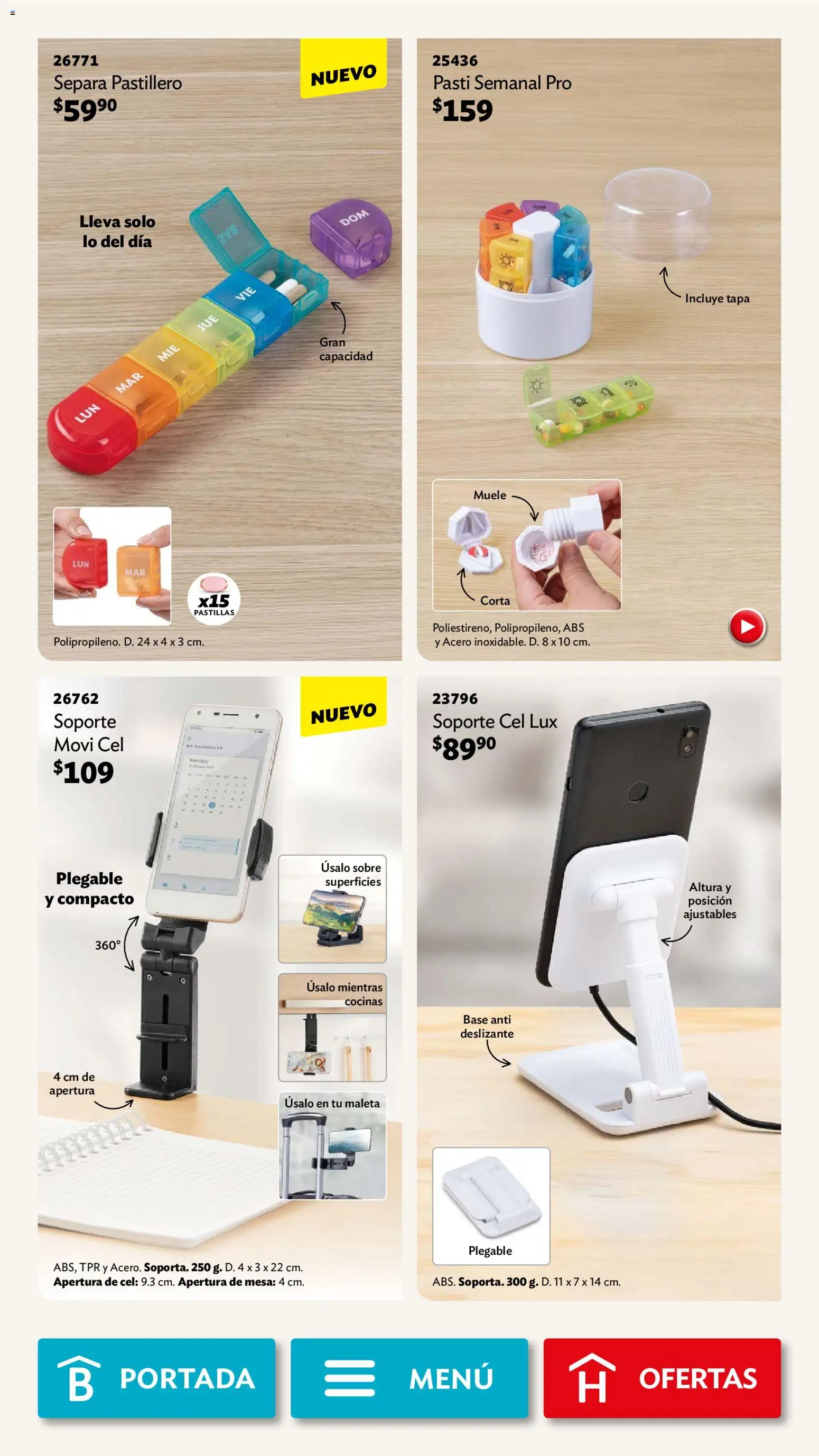 Nuevas ofertas de Betterware válidas en toda la República Mexicana desde el 04.05.2026. ¡Encuentra las mejores ofertas en Betterware campaña 5 2026! | Página: 105 | Productos: Maleta, Mesa, Pastillero, Sobre