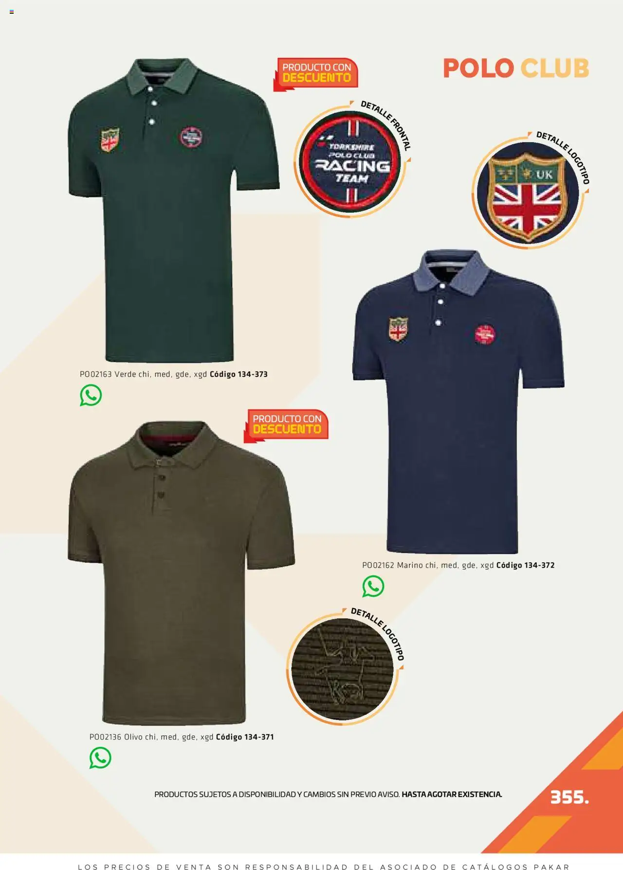 Nuevas ofertas de SC Pakar válidas en toda la República Mexicana desde el 29.08.2025. ¡Encuentra las mejores ofertas en SC Pakar - Catálogo Otoño Men Tomo 1! | Página: 355