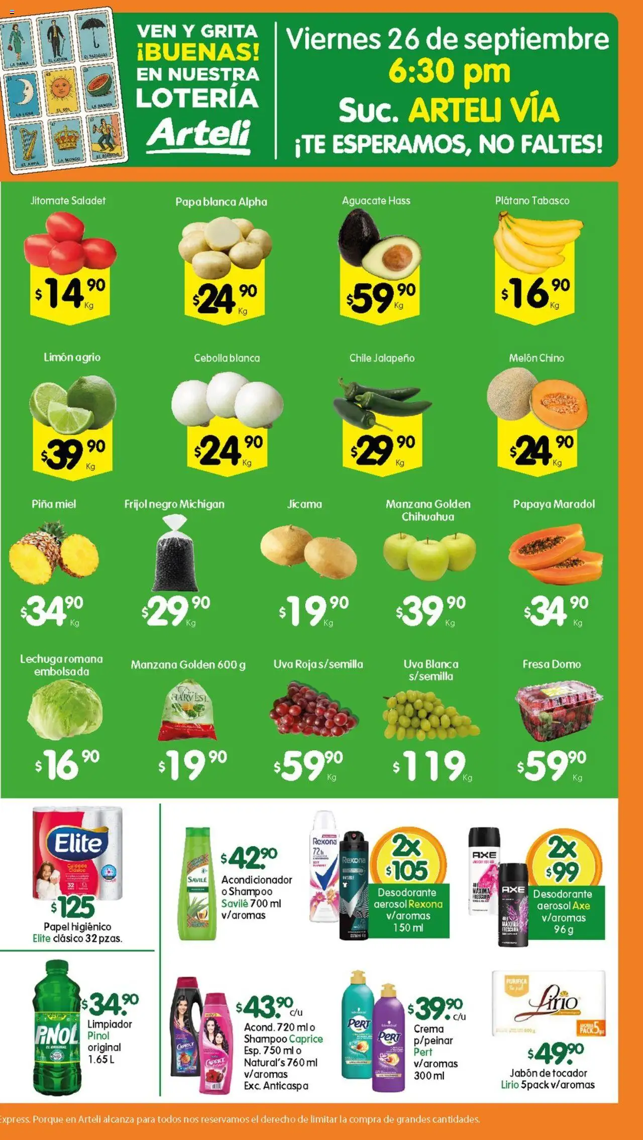 Nuevas ofertas de Arteli válidas en toda la República Mexicana desde el 23.09.2025. ¡Encuentra las mejores ofertas en Arteli - Folleto Express! | Página: 2 | Productos: Cebolla, Crema, Manzana, Limón