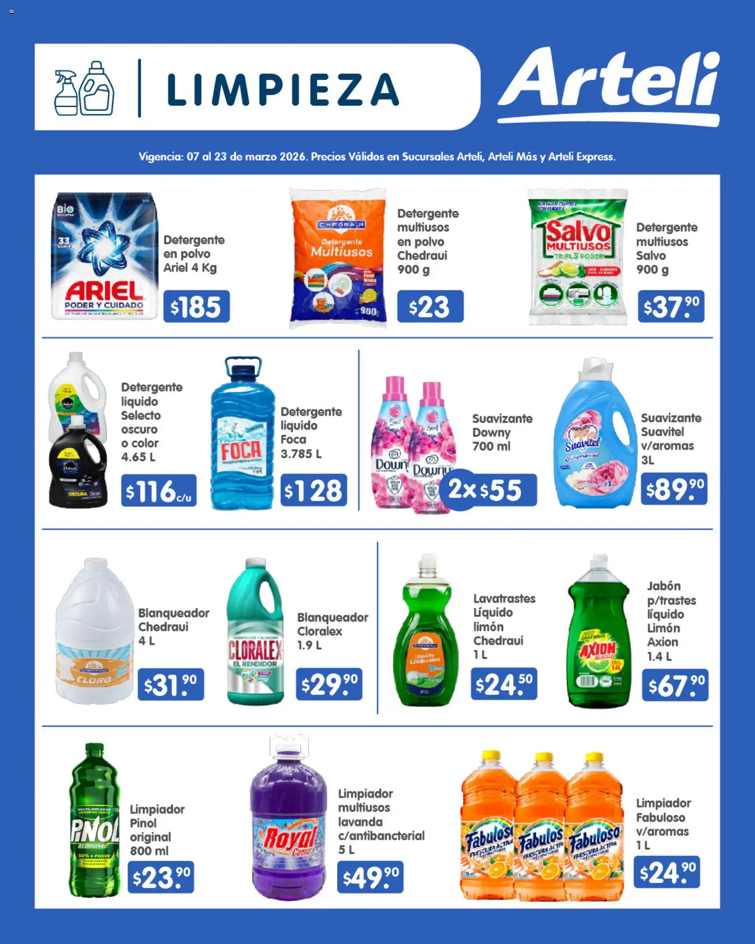 Nuevas ofertas de Arteli válidas en toda la República Mexicana desde el 07.03.2026. ¡Encuentra las mejores ofertas en Arteli folleto Quincenal! | Página: 15 | Productos: Detergente, Limón, Suavizante, Polvo