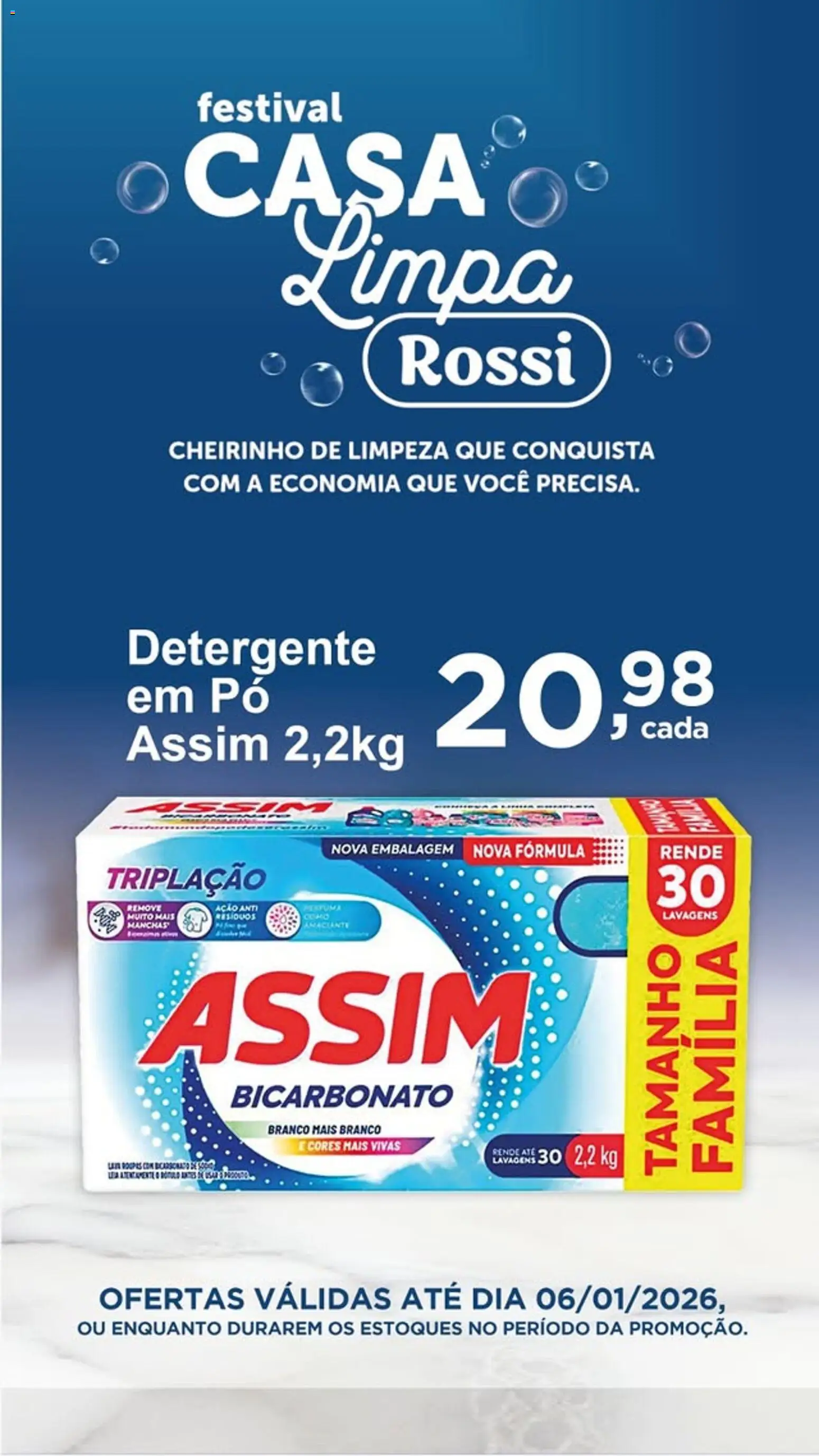 Rossi Supermercados Folheto - válido de 06.01.2026 | Página: 1 | Produtos: Pó, Detergente, Amaciante