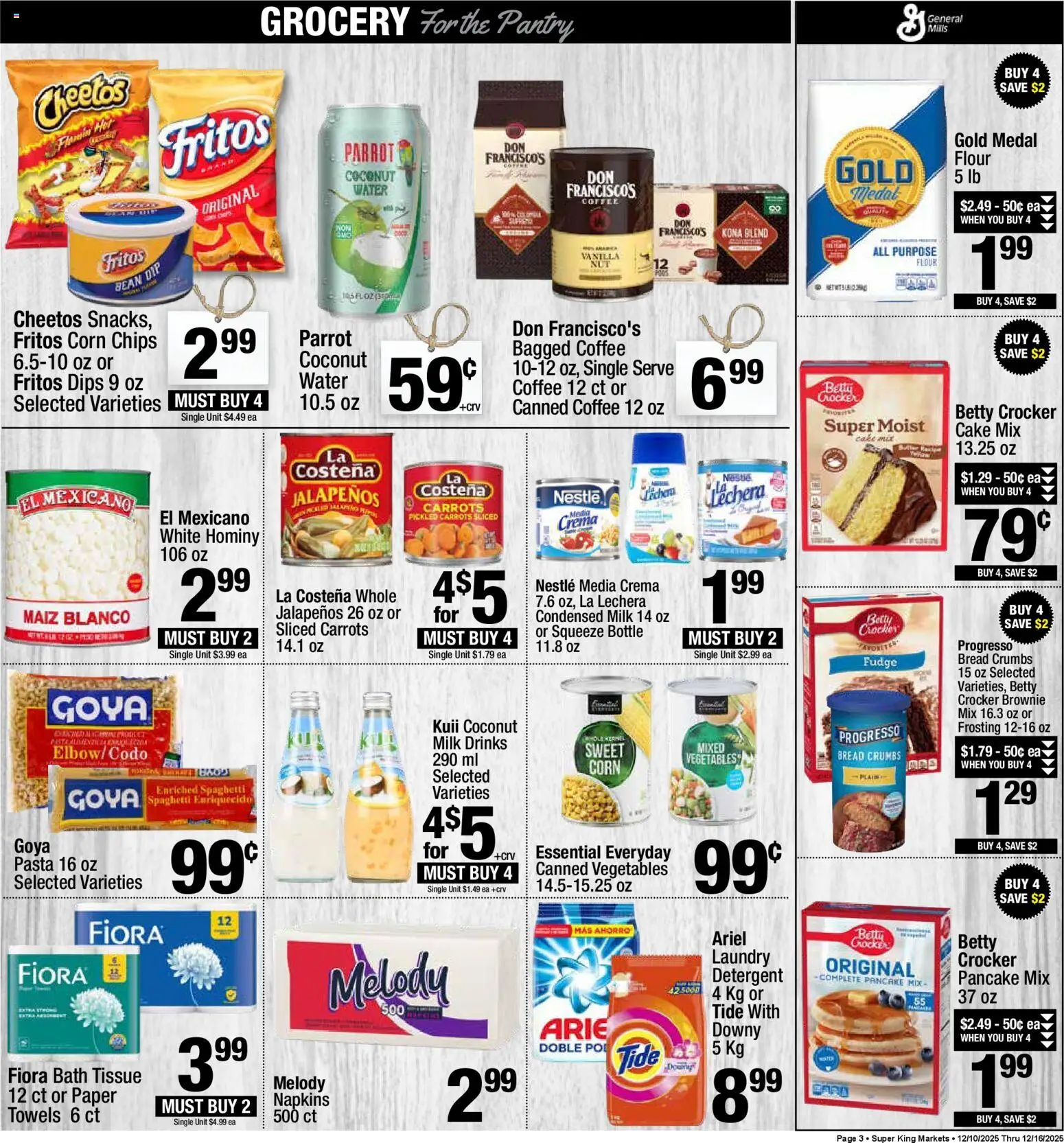 Super King - Weekly Ad - valid from 10.12.2025 | Page: 3 | Products: Bath, Bread, Coffee, Carrot