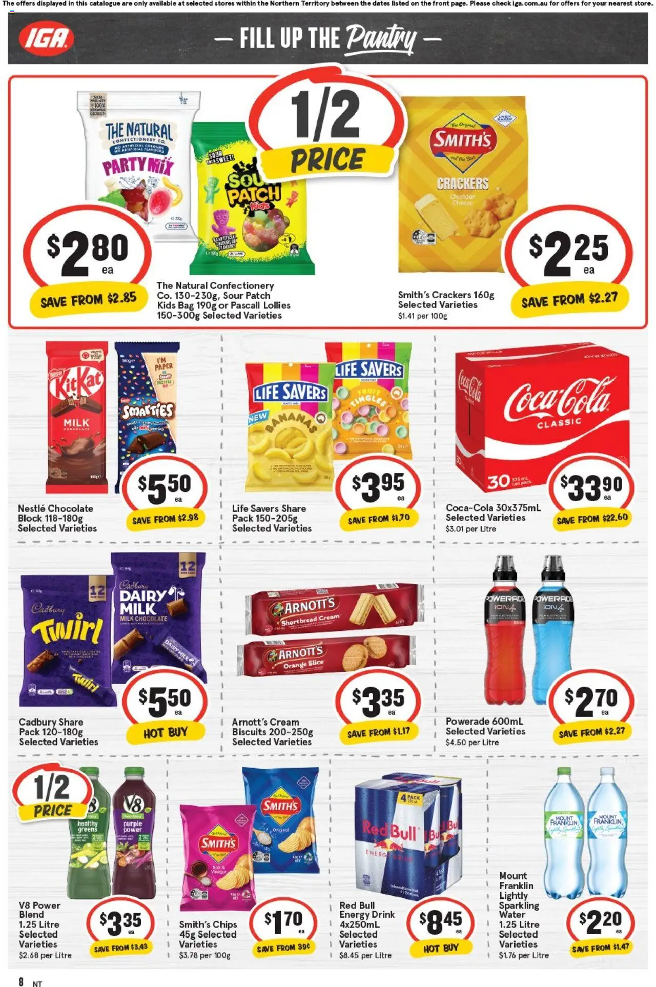 IGA catalogue - valid from 08.10.2025 | Page: 8 | Products: Crackers, Milk, Cream, Greens