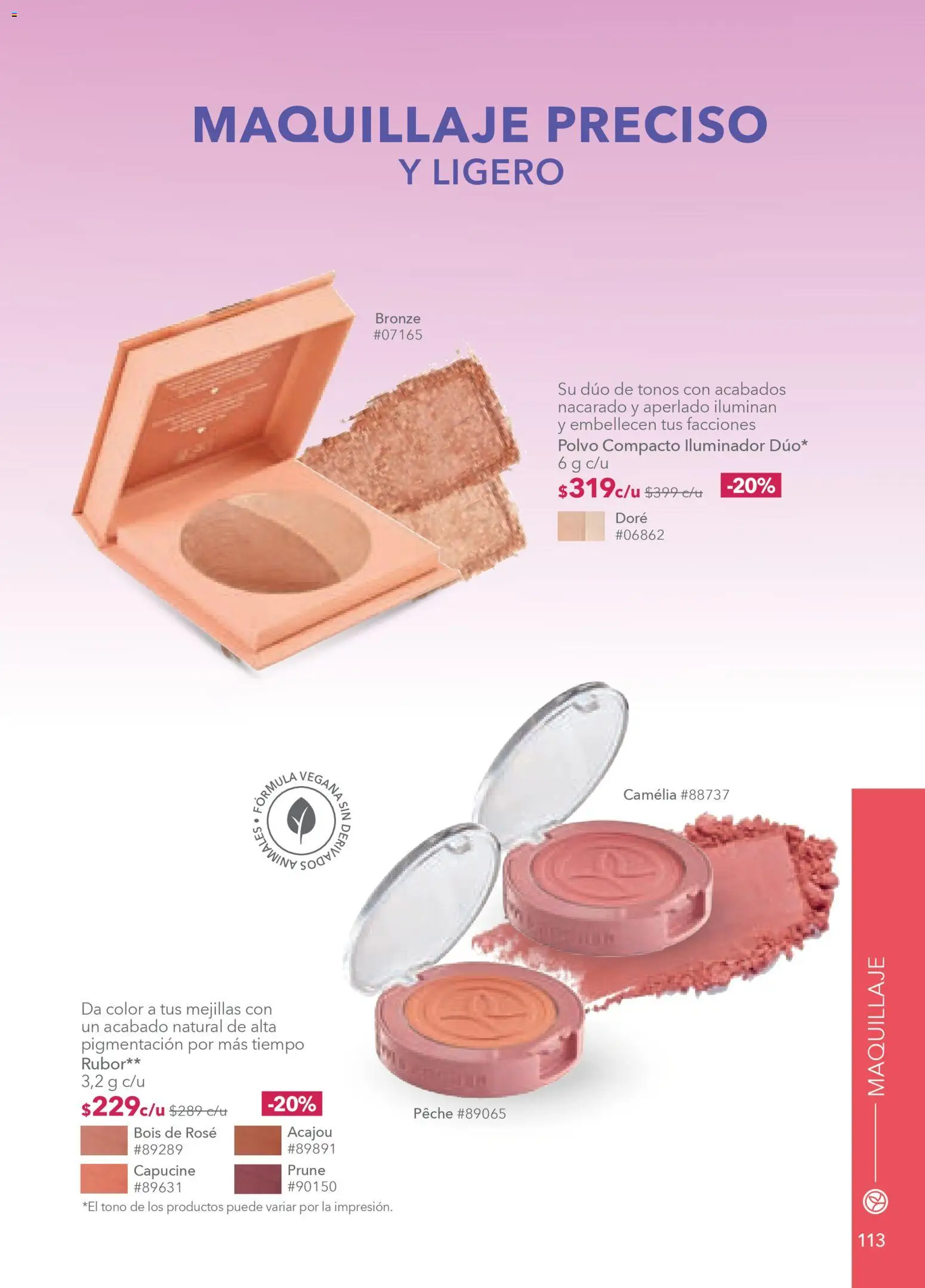 Nuevas ofertas de Yves Rocher válidas en toda la República Mexicana desde el 19.11.2025. ¡Encuentra las mejores ofertas en Yves Rocher campaña 16 2025! | Página: 115 | Productos: Polvo compacto, Maquillaje, Polvo, Rubor