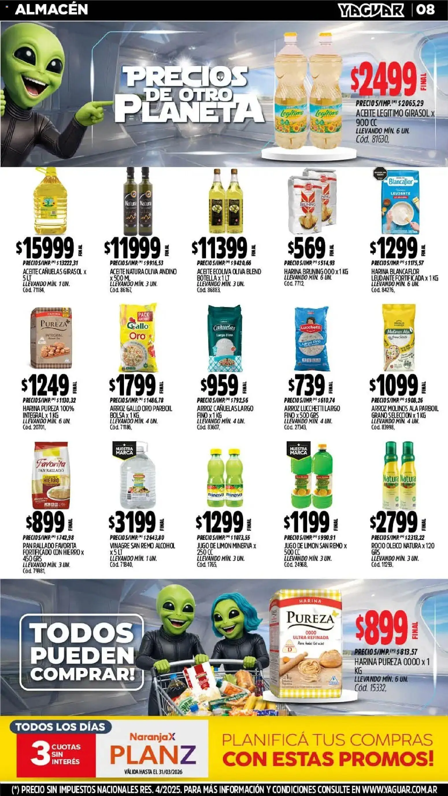 Yaguar - Oferta Semanal Trelew │ válido desde el 02.03.2026 | Página: 9 | Productos: Bolsa, Botella, Aceite, Arroz