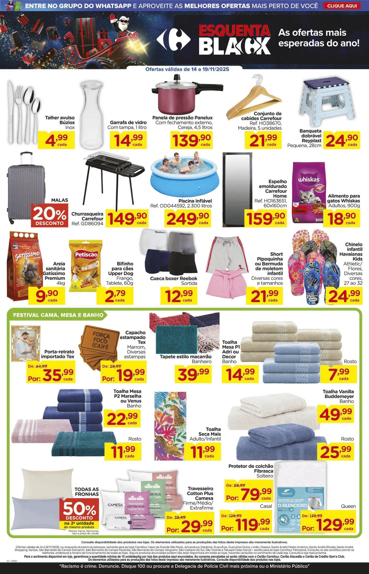 Carrefour Folheto - válido de 14.11.2025 | Página: 12 | Produtos: Travesseiro, Colchão, Espelho, Tapete