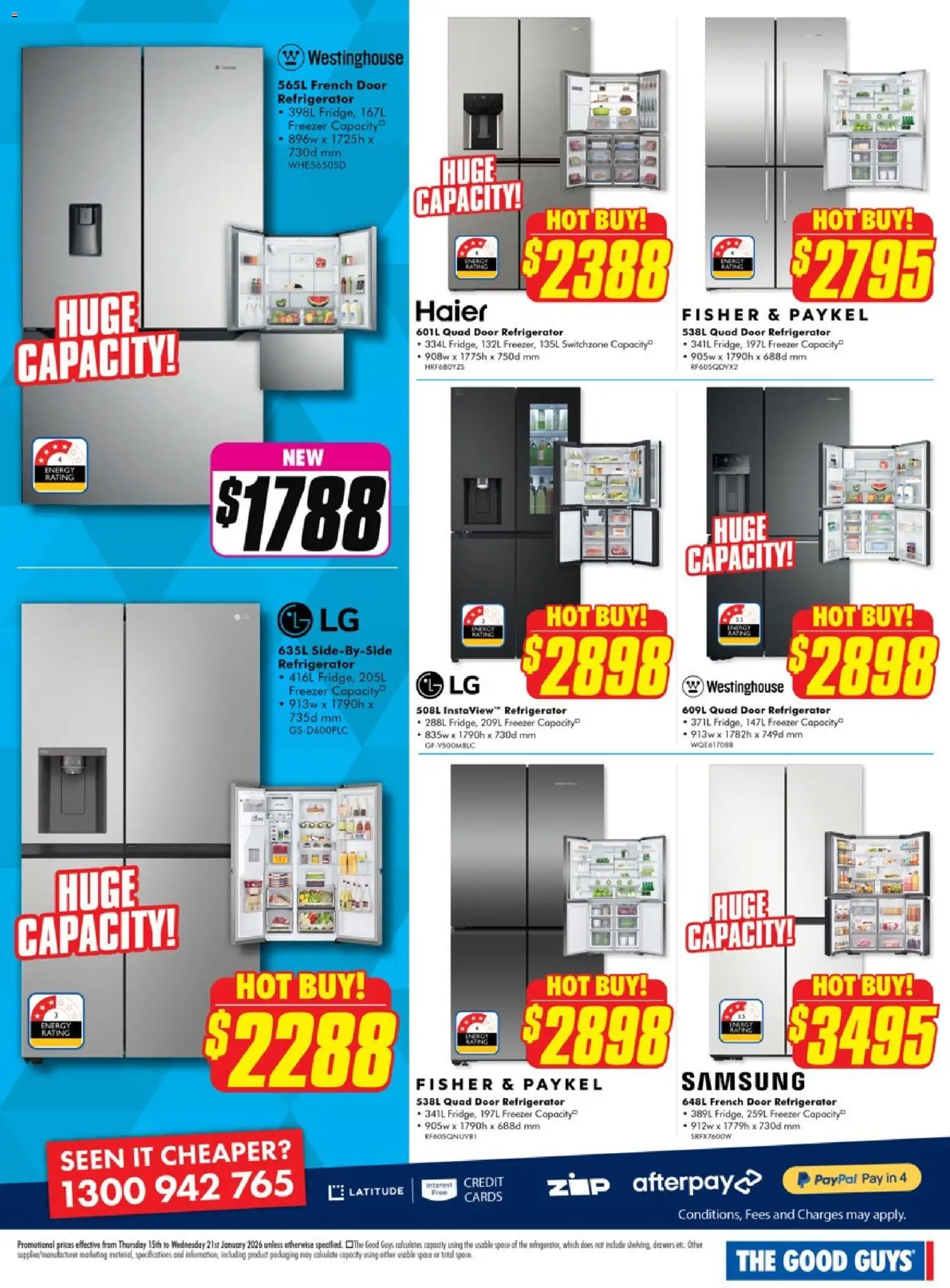 The Good Guys catalogue - valid from 14.01.2026 | Page: 3 | Products: Door, Freezer, Refrigerator