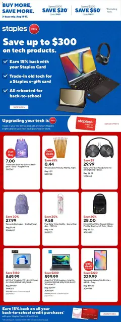 Preview of Staples weekly flyer / circulaire from shop Staples valid from 15.08.2025