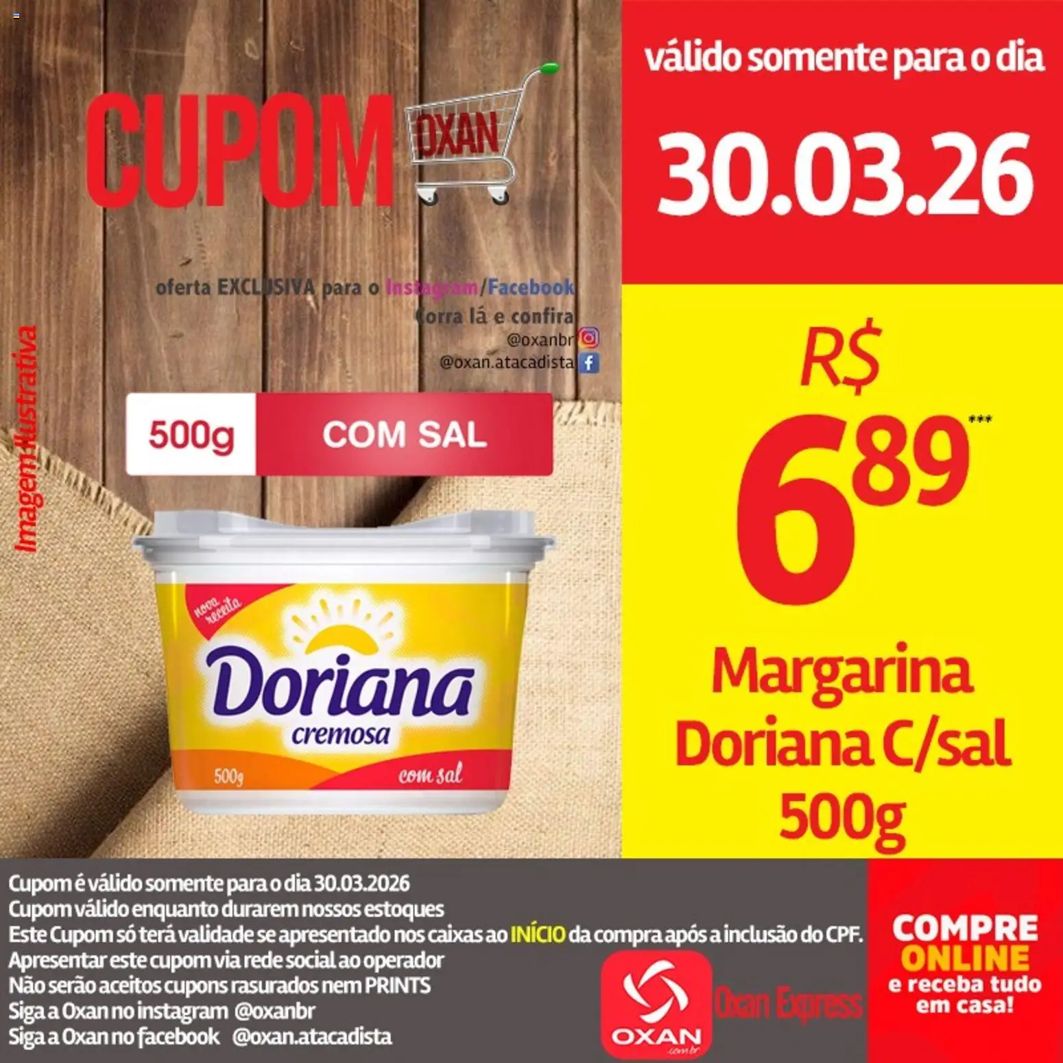 Oxan Atacadista Folheto - válido de 30.03.2026 | Página: 14 | Produtos: Doriana, Sal, Margarina