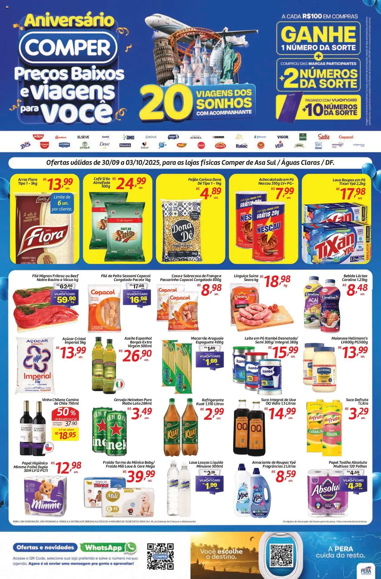 Comper Folheto - válido de 30.09.2025 | Página: 1 | Produtos: Pera, Filé mignon, Azeite, Leite em pó