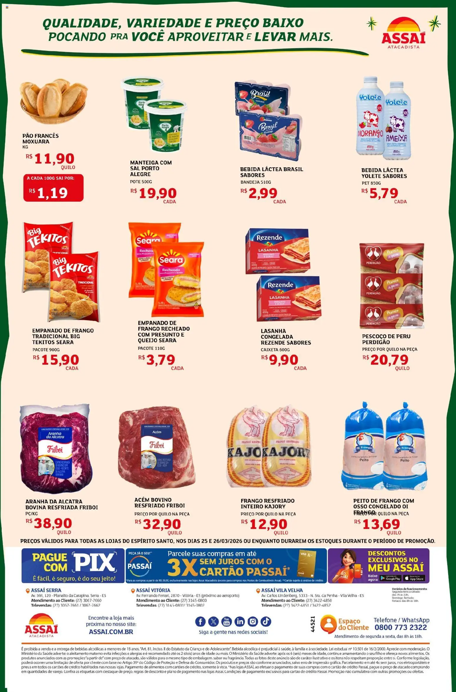 Assaí Atacadista Folheto - válido de 25.03.2026 | Página: 2 | Produtos: Alcatra, Carne, Pão francês, Ameixa