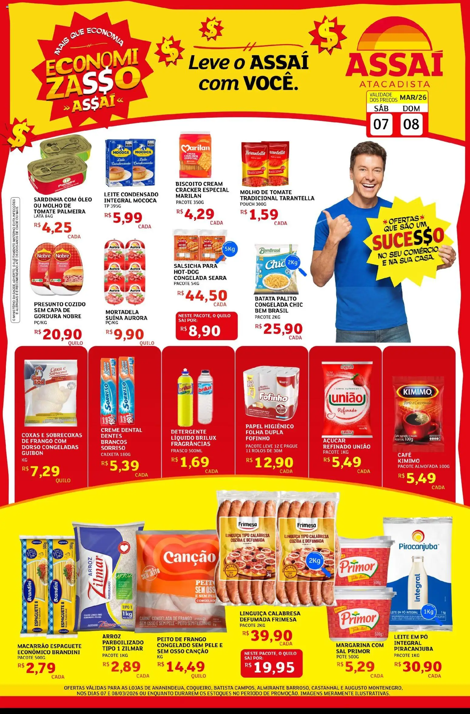 Assaí Atacadista Folheto - válido de 07.03.2026 | Página: 1 | Produtos: Pó, Café, Presunto, Sal