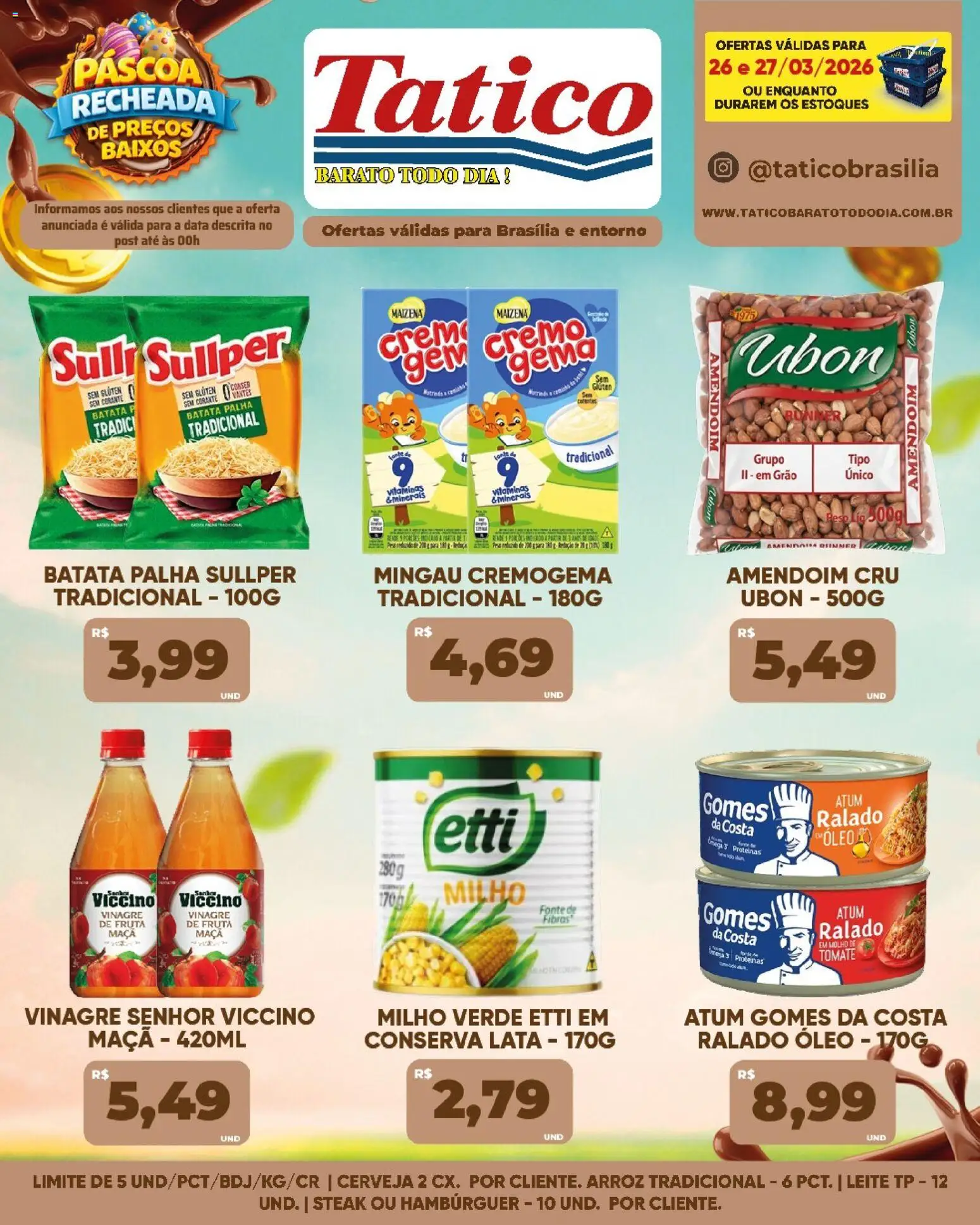 Tatico Folheto - válido de 26.03.2026 | Página: 14 | Produtos: Vinagre, Gomes da costa, Hambúrguer, Atum