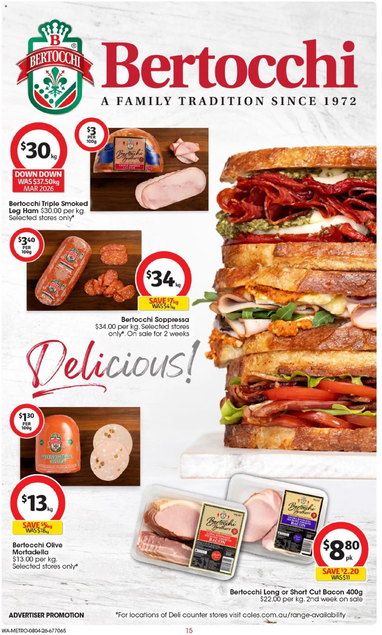 Coles catalogue - valid from 08.04.2026 | Page: 15 | Products: Bacon, Ham