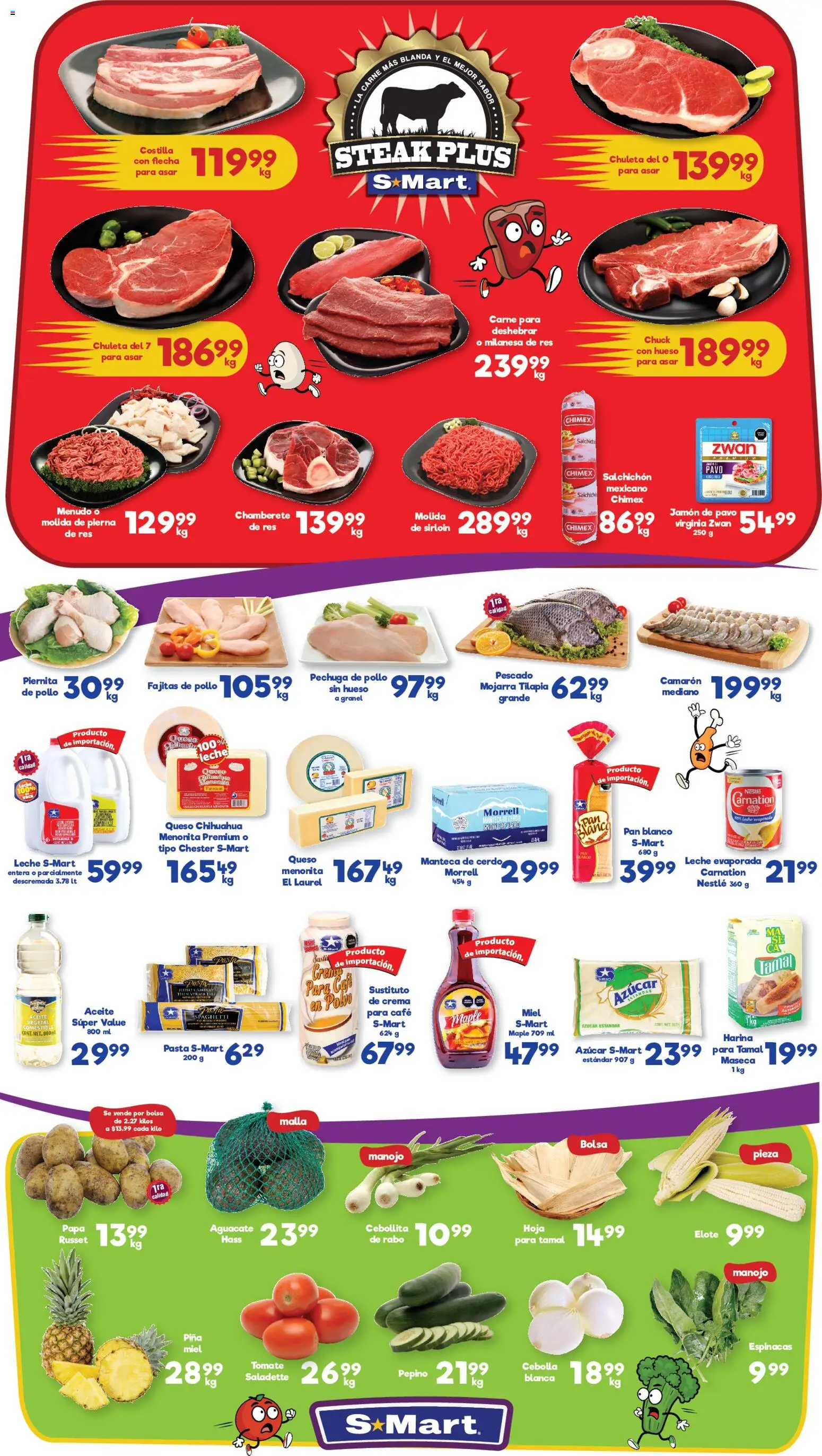 Nuevas ofertas de S-Mart válidas en toda la República Mexicana desde el 30.01.2026. ¡Encuentra las mejores ofertas en S-Mart folleto! | Página: 1 | Productos: Crema, Tomate, Jamón, Wok