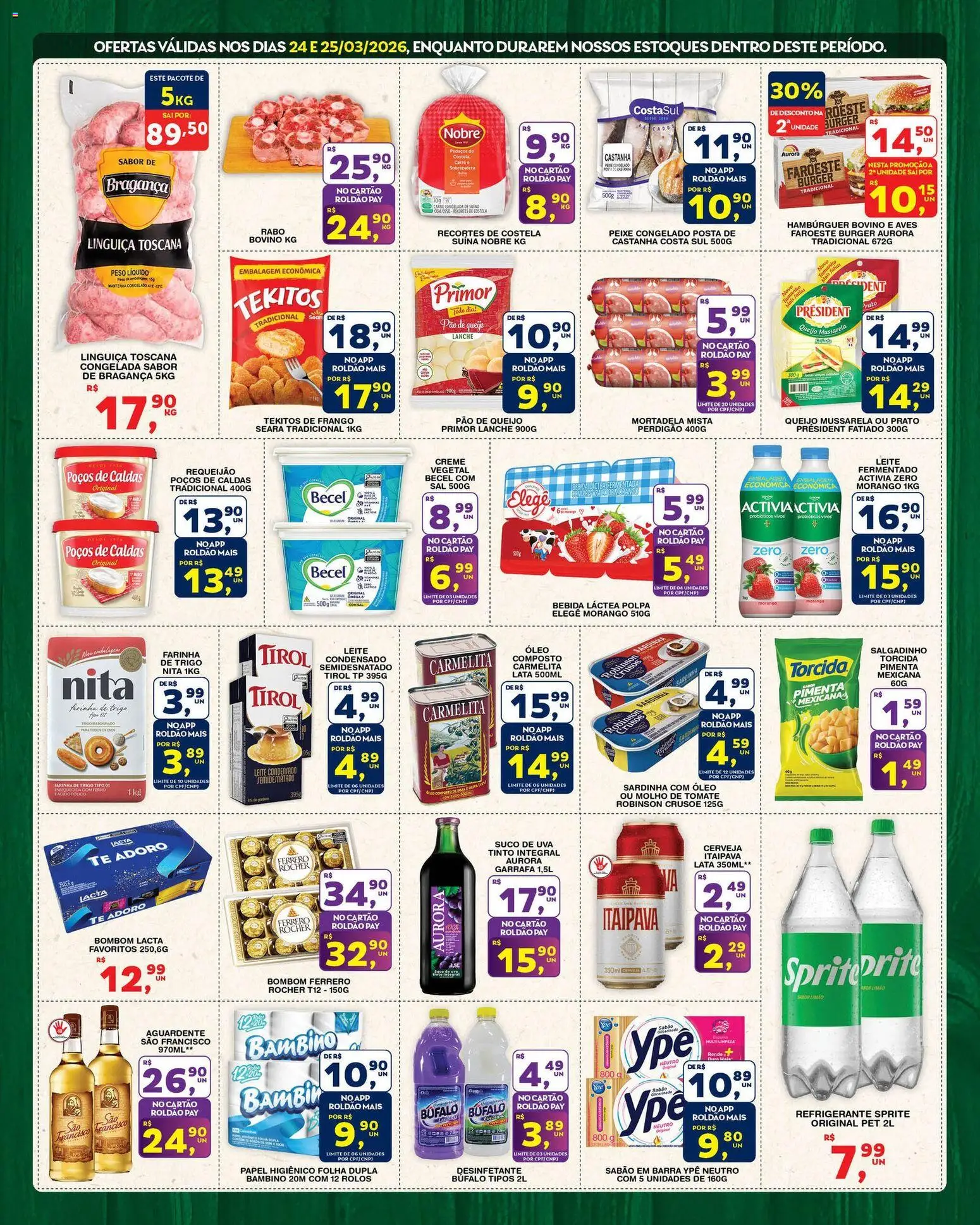 Roldão Folheto - válido de 24.03.2026 | Página: 2 | Produtos: Molho de tomate, Suco, Cerveja, Requeijão