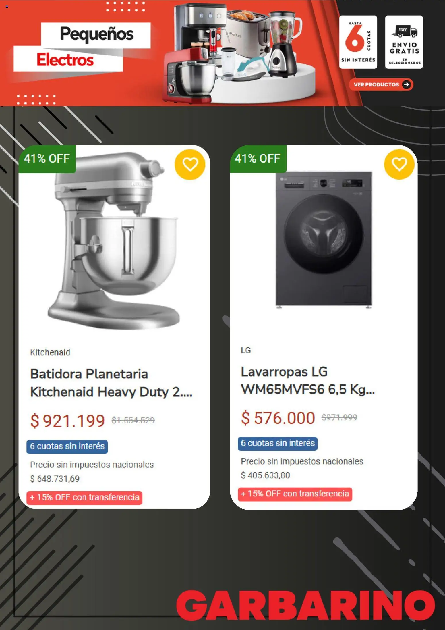 Garbarino catálogo │ válido desde el 14.11.2025 | Página: 6 | Productos: Batidora, Lavarropas