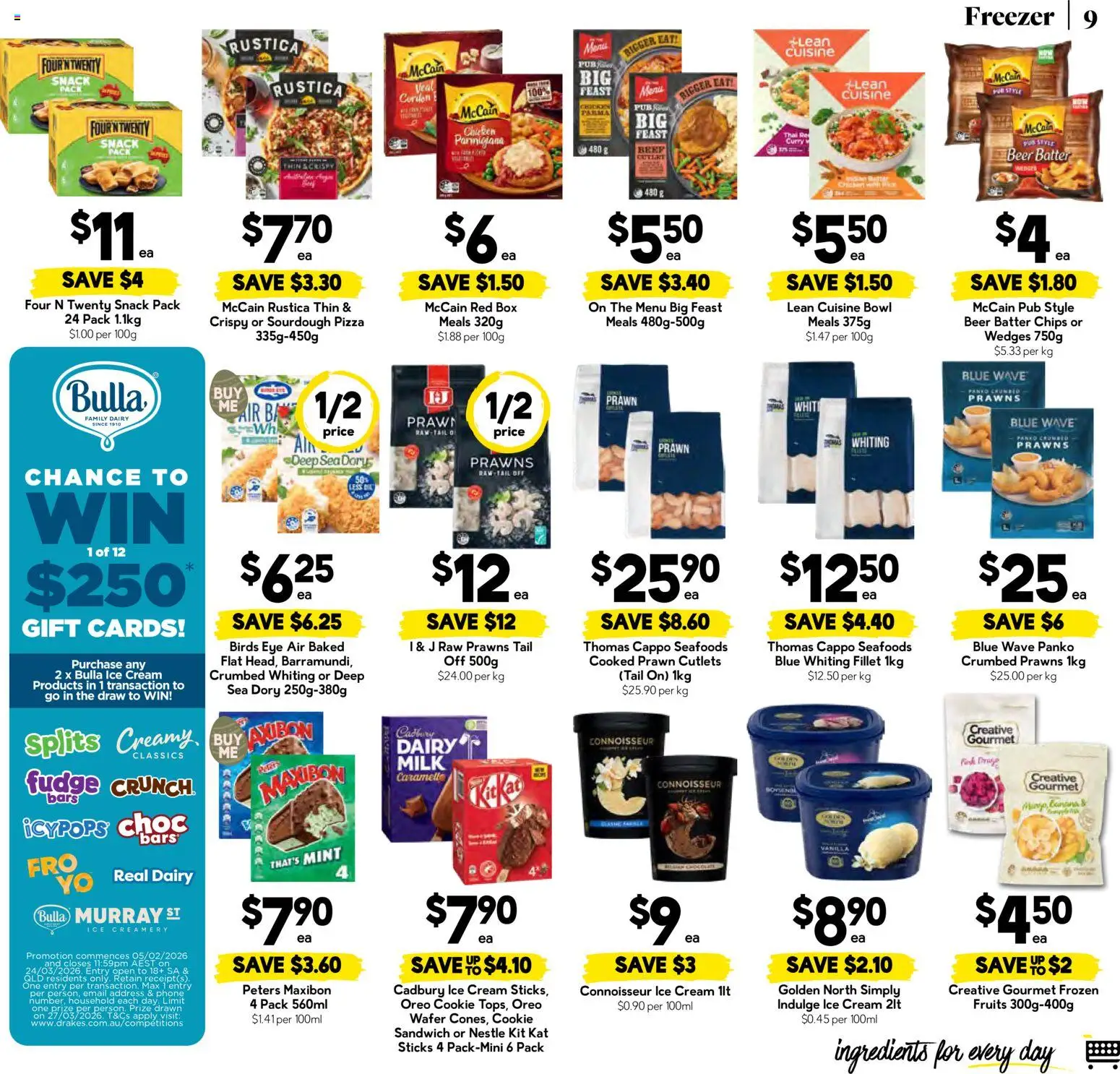 Drakes catalogue - valid from 04.03.2026 | Page: 9 | Products: Dairy, Pizza, Chips, Cream