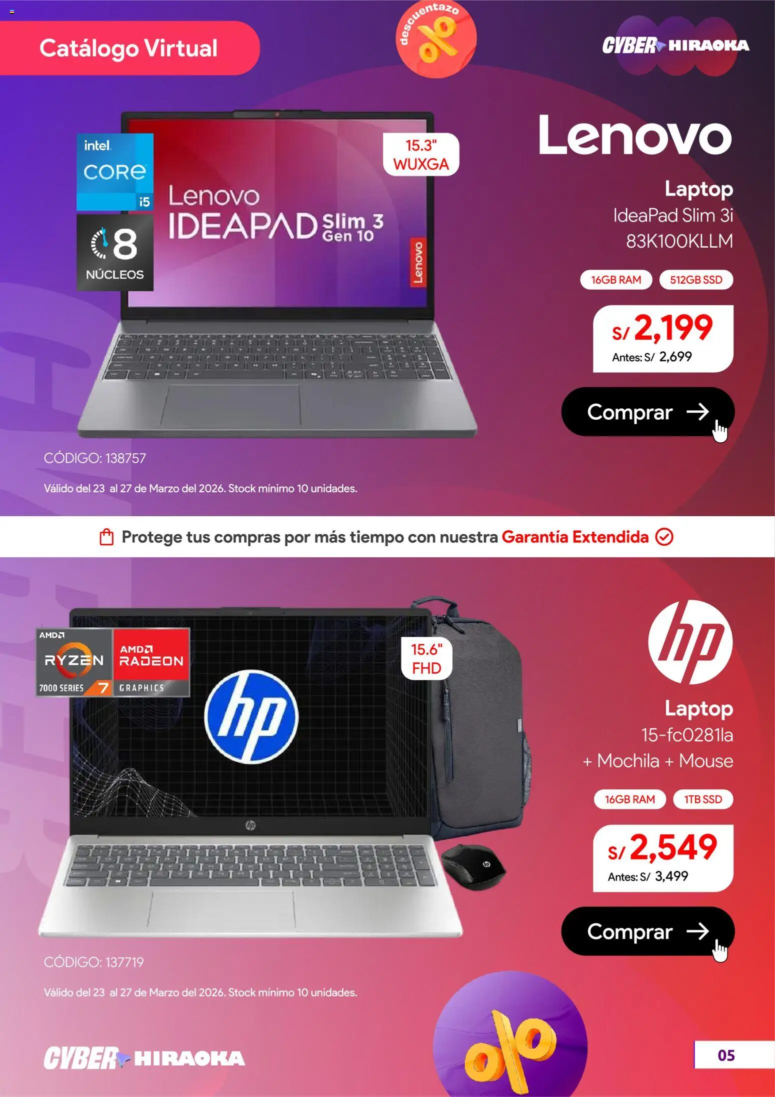 Catálogo Hiraoka válido desde 23.03.2026 | Página: 6 | Productos: Mochila, Mouse