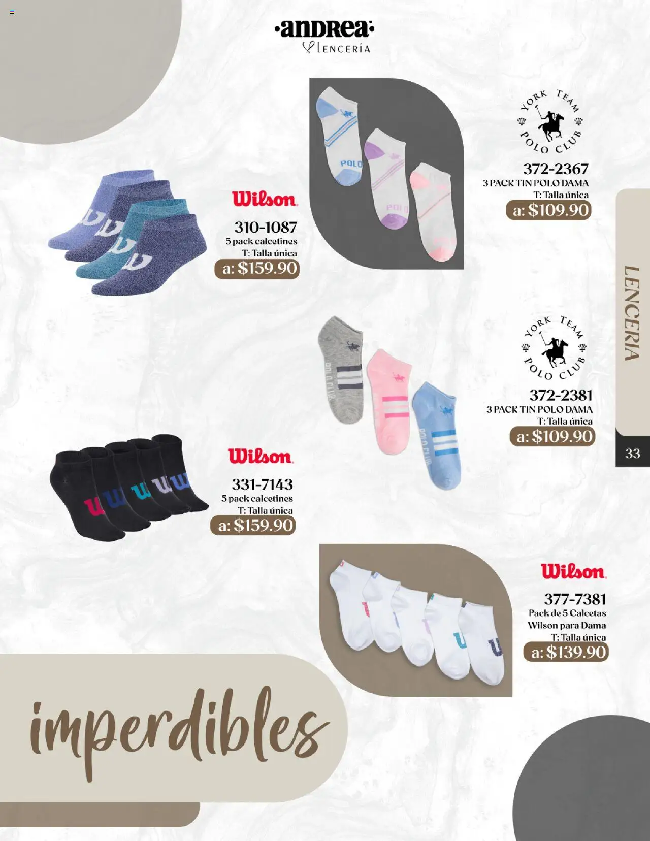 Nuevas ofertas de Andrea válidas en toda la República Mexicana desde el 24.08.2025. ¡Encuentra las mejores ofertas en Andrea - Catálogo Esenciales de Otoño! | Página: 33 | Productos: Calcetas, Lenceria